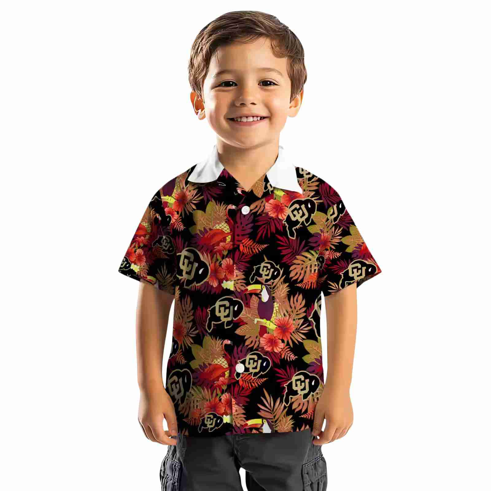 colorado buffaloes floral toucan gold red hawaiian shirt top rated