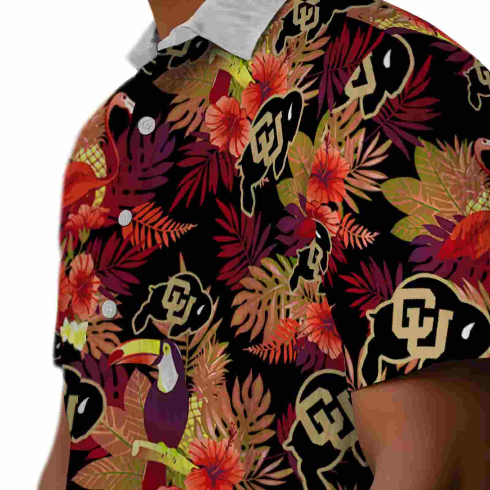 colorado buffaloes floral toucan gold red hawaiian shirt trendy