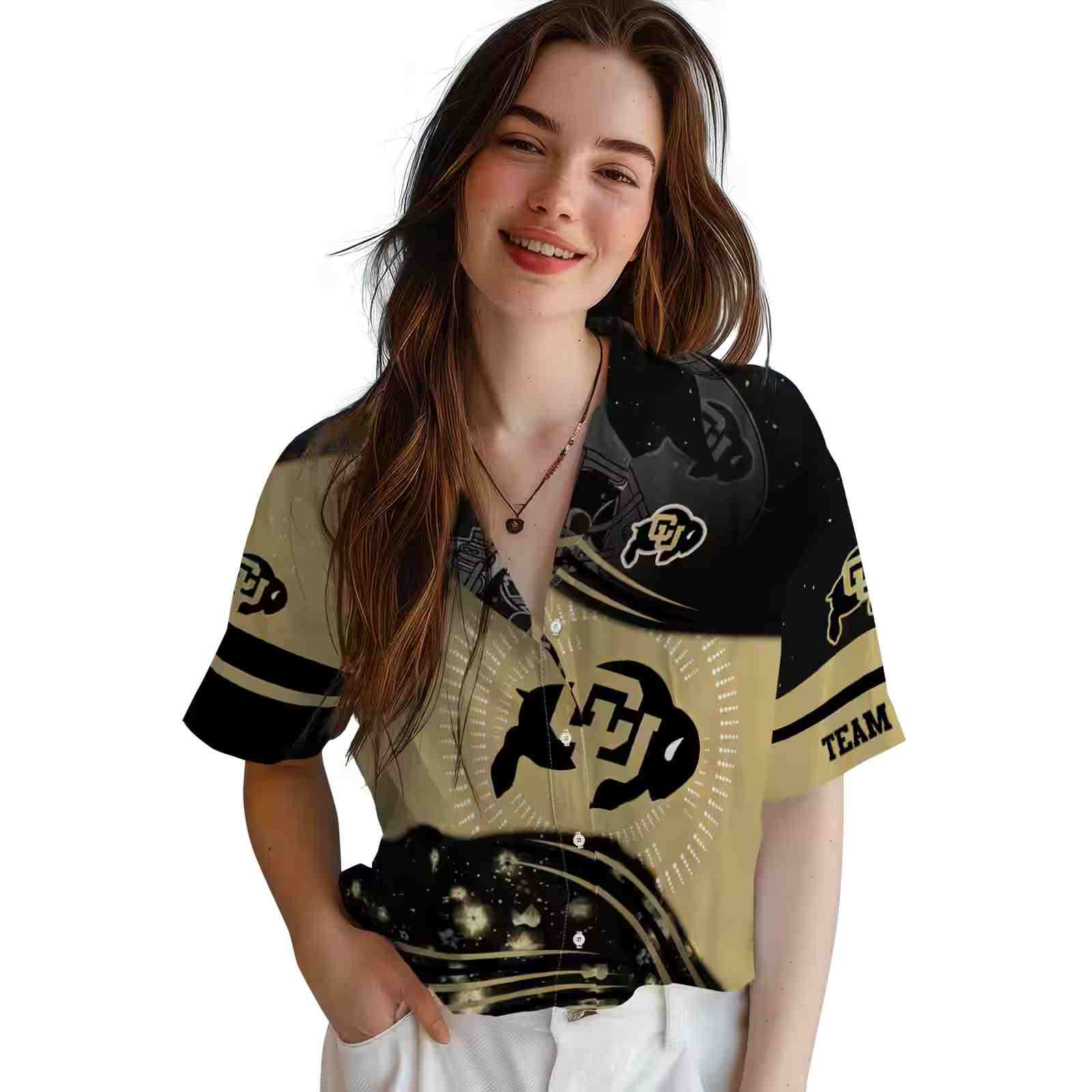 colorado buffaloes football wave gold black hawaiian shirt latest model