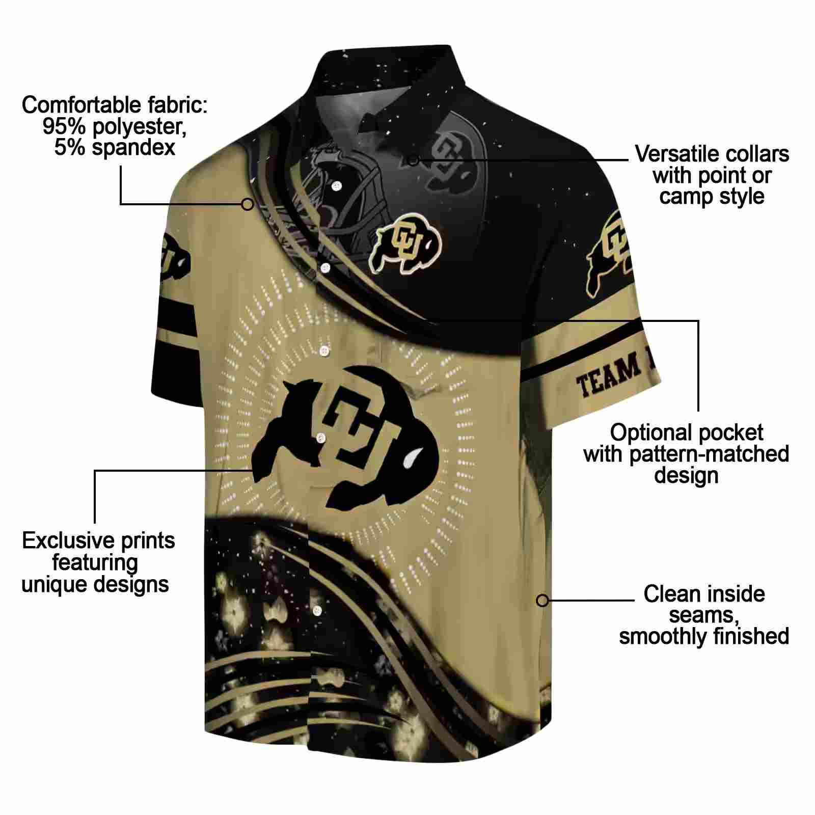 colorado buffaloes football wave gold black hawaiian shirt new arrival