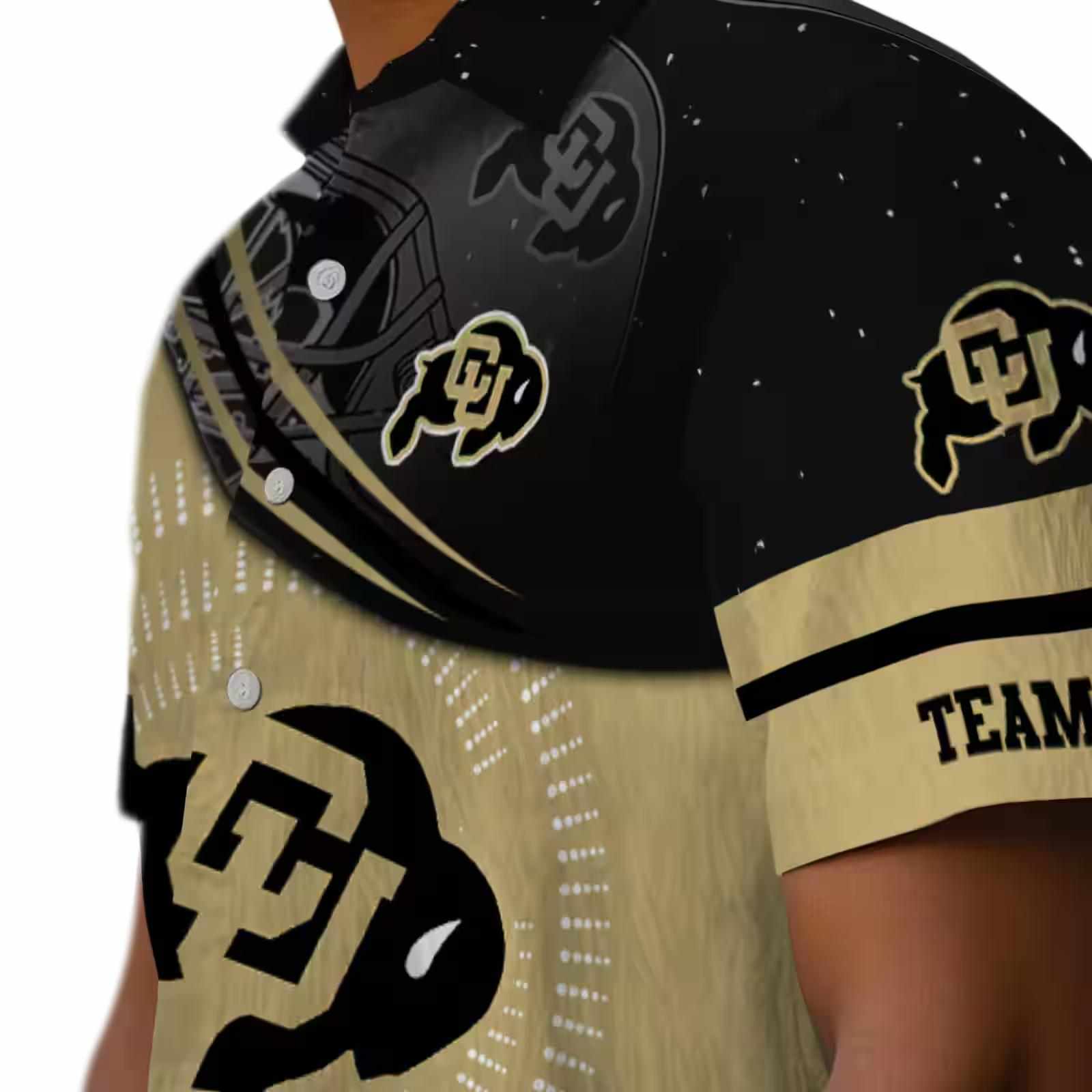 colorado buffaloes football wave gold black hawaiian shirt trendy