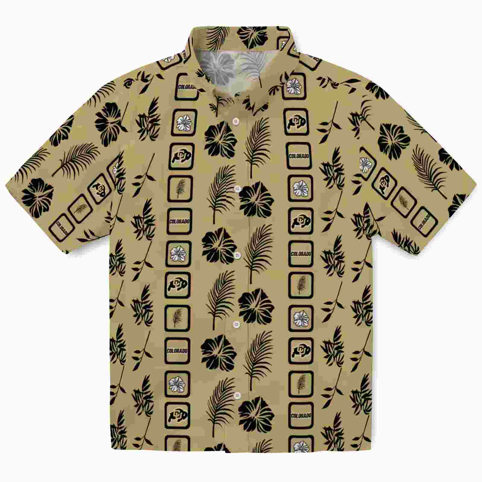 Colorado Buffaloes Framed Floral Gold Hawaiian Shirt