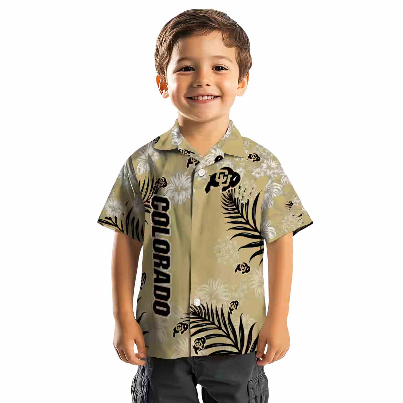 colorado buffaloes hibiscus print gold hawaiian shirt top rated