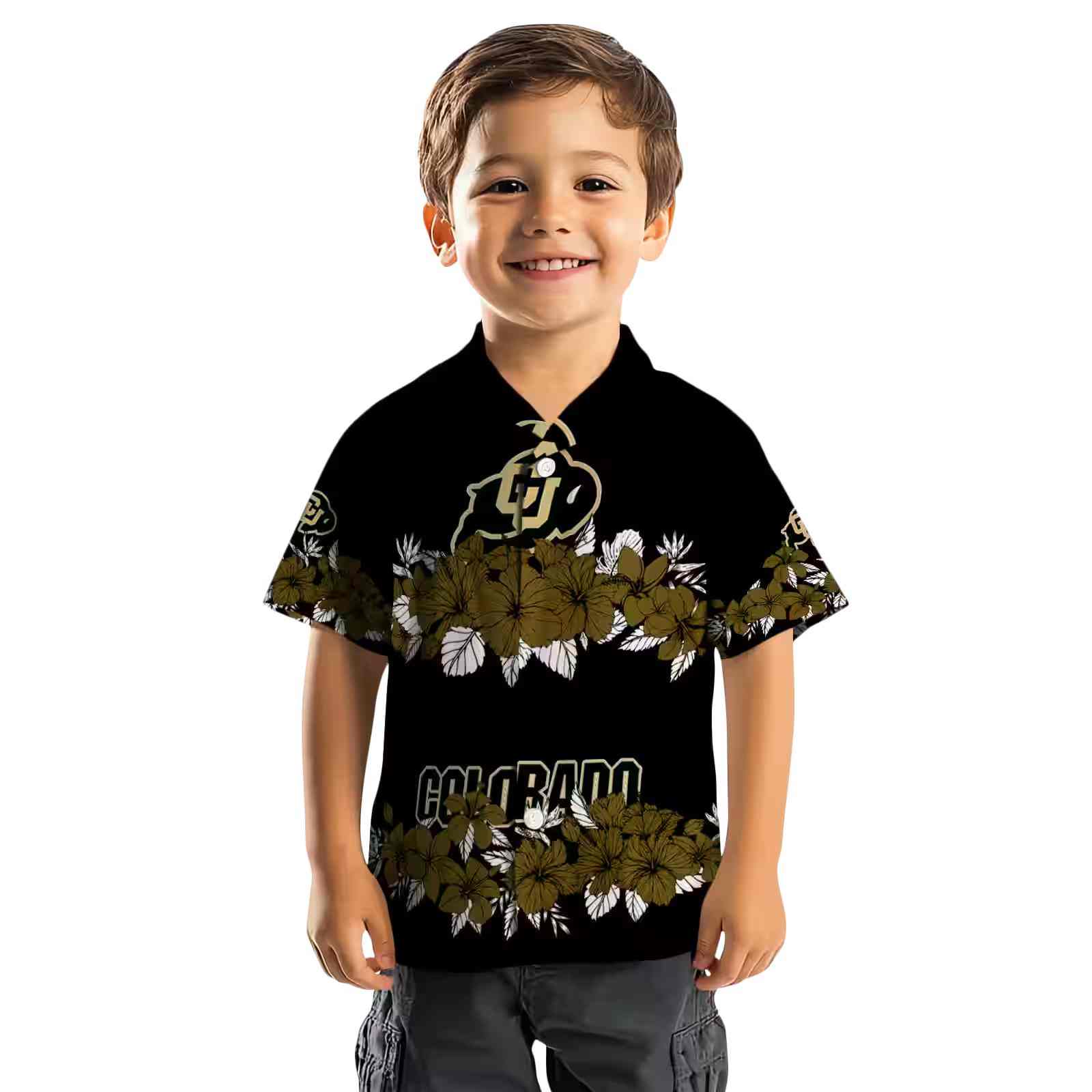 colorado buffaloes hibiscus stripe gold black hawaiian shirt top rated