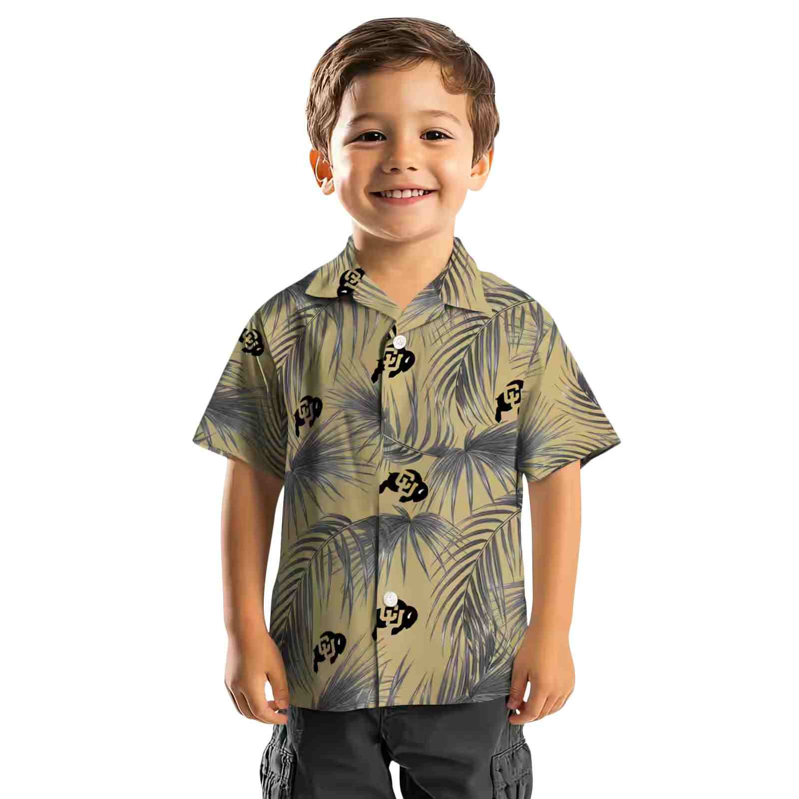 colorado buffaloes leafy palms gold hawaiian shirt top rated