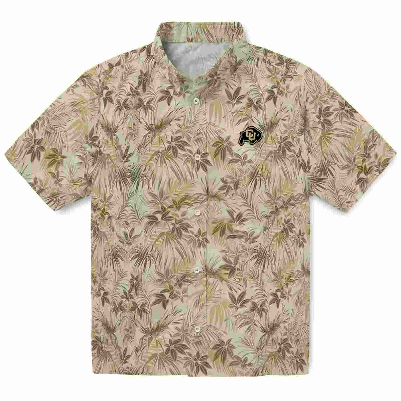 Colorado Buffaloes Leafy Pattern Gold Hawaiian Shirt