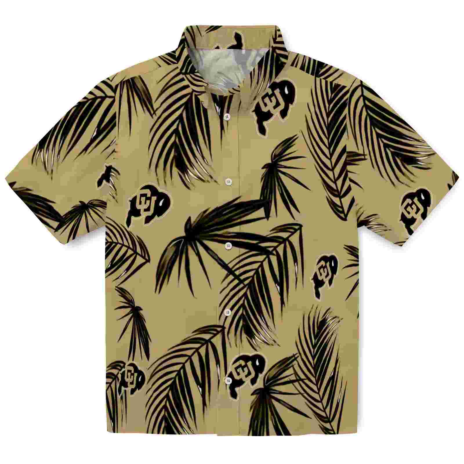 Colorado Buffaloes Palm Leaf Gold Hawaiian Shirt