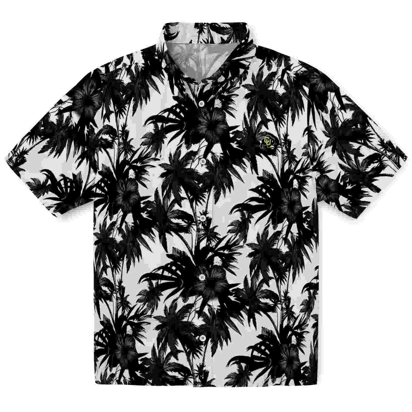 Colorado Buffaloes Palm Motifs Black White Hawaiian Shirt