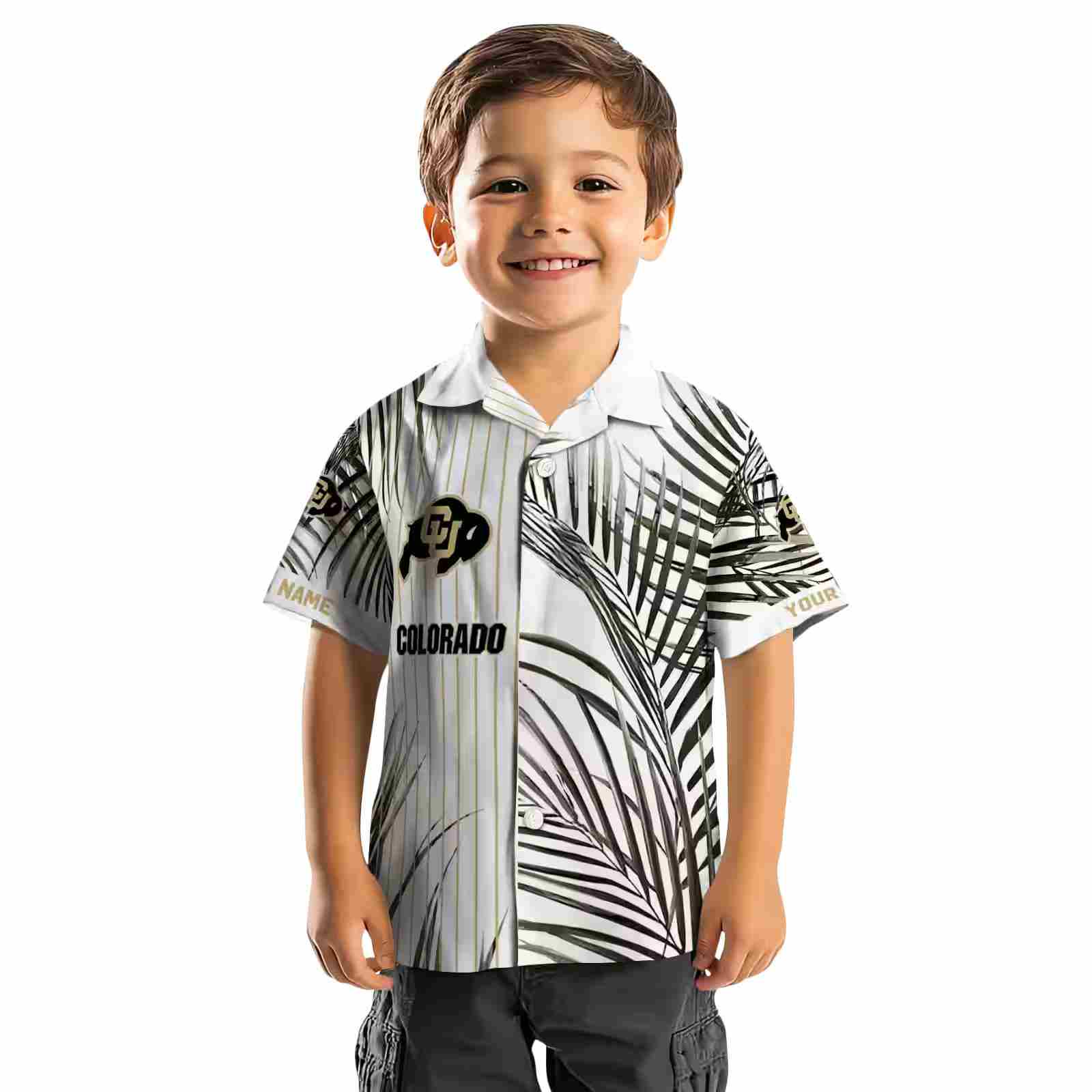 colorado buffaloes palm stripes gold black white hawaiian shirt top rated