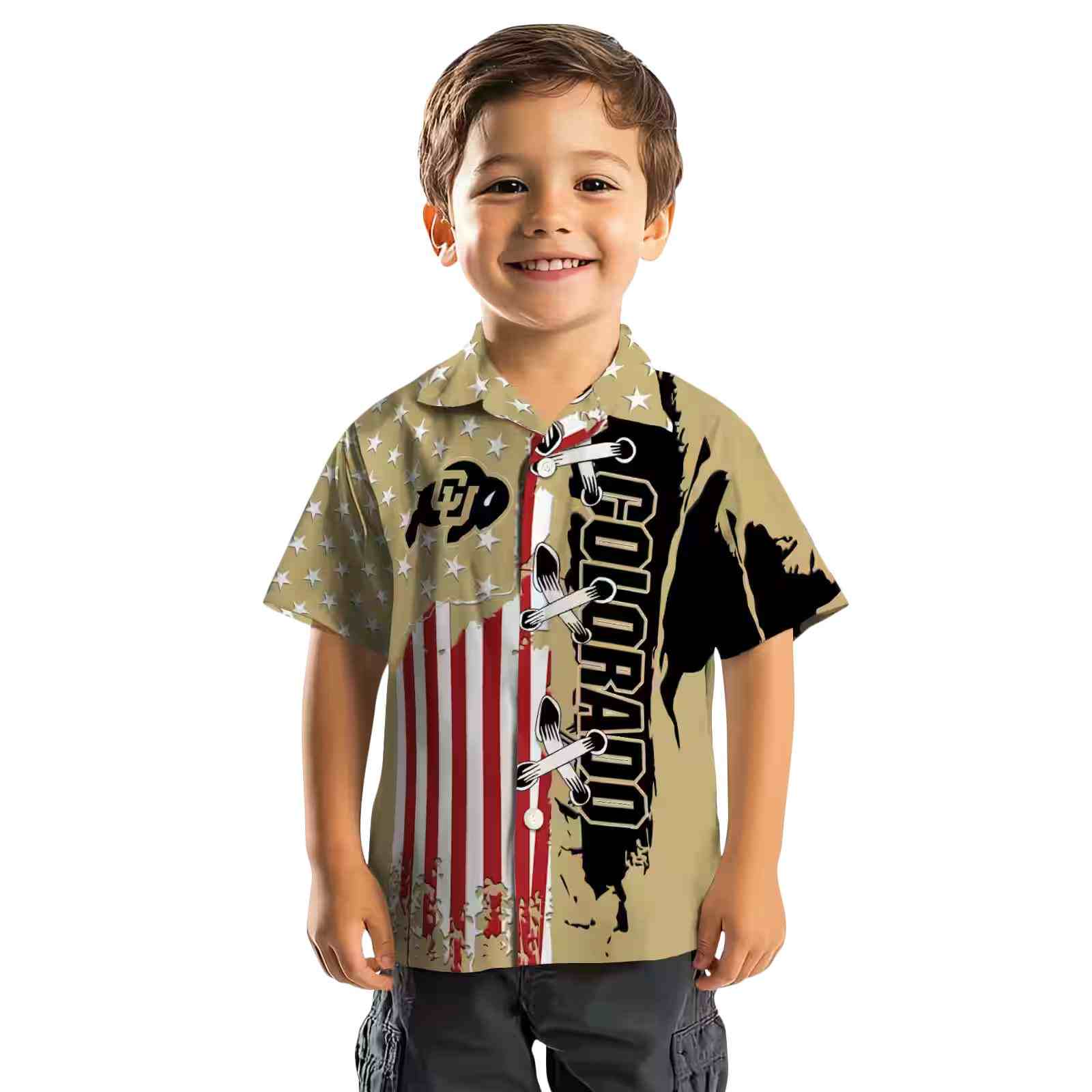 colorado buffaloes stitched flag gold hawaiian shirt top rated