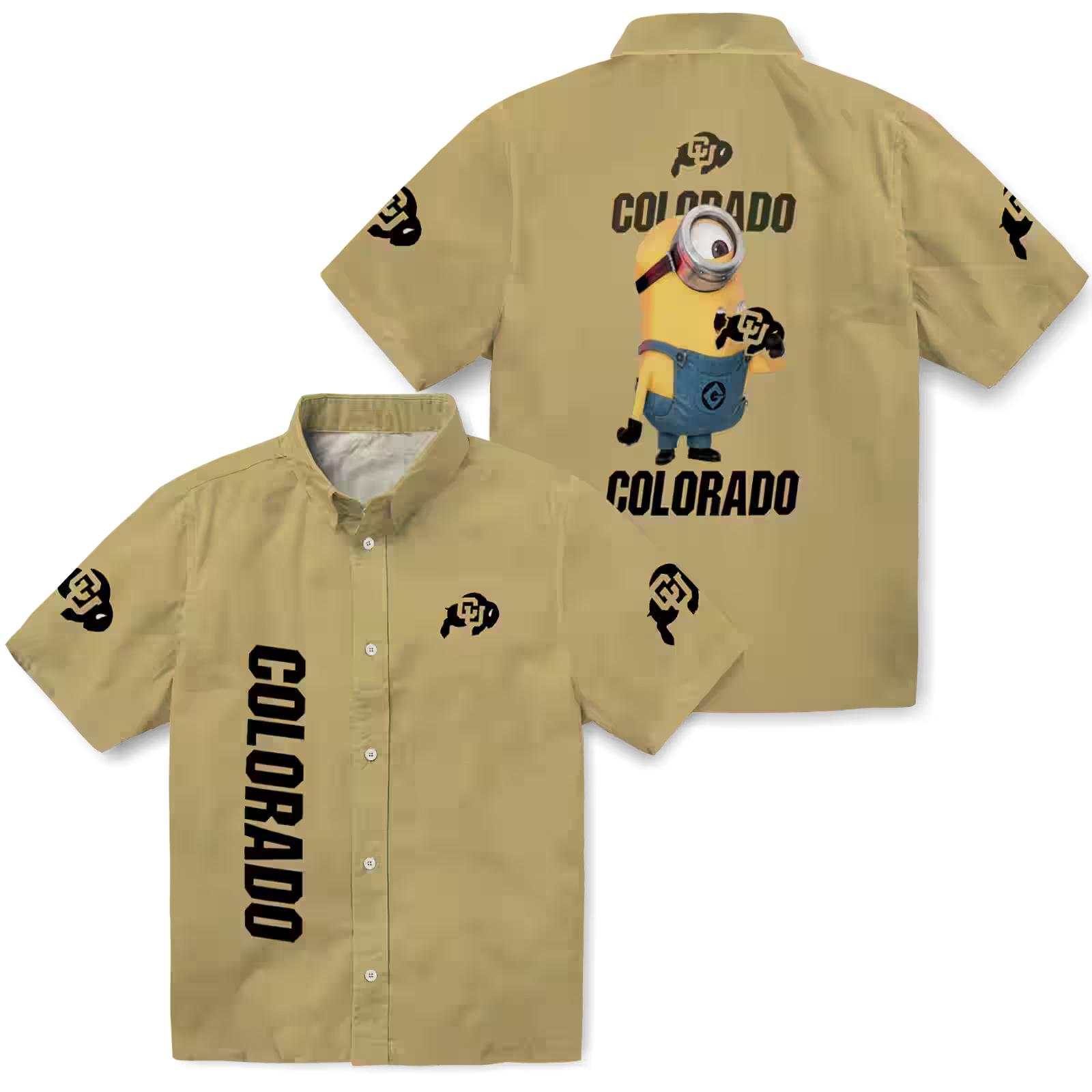 colorado buffaloes stuart minion gold hawaiian shirt high quality