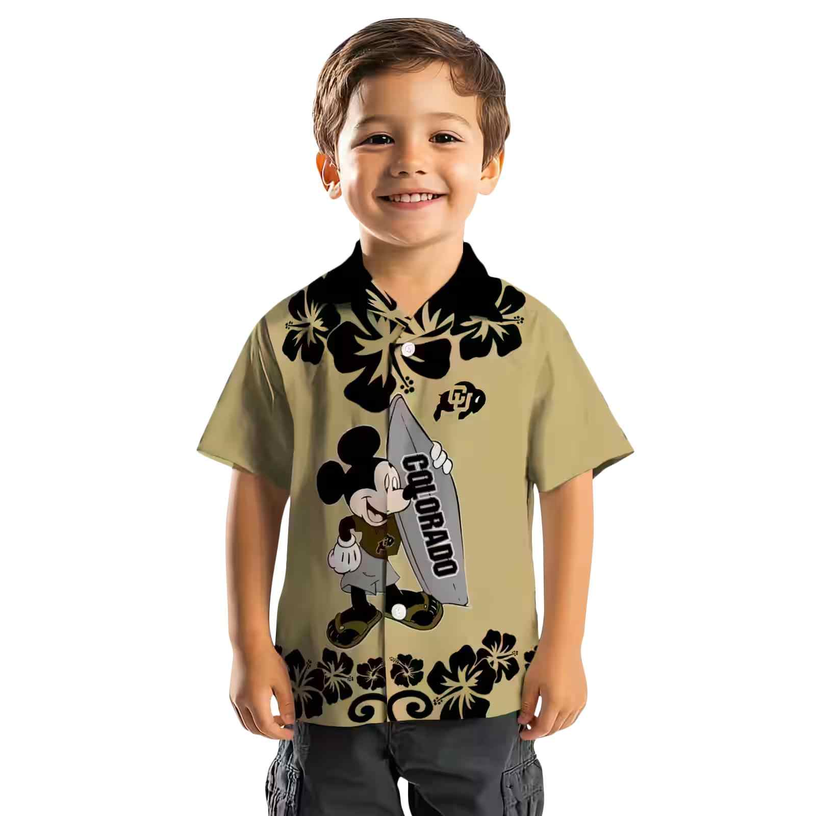 colorado buffaloes surfing mickey gold hawaiian shirt top rated