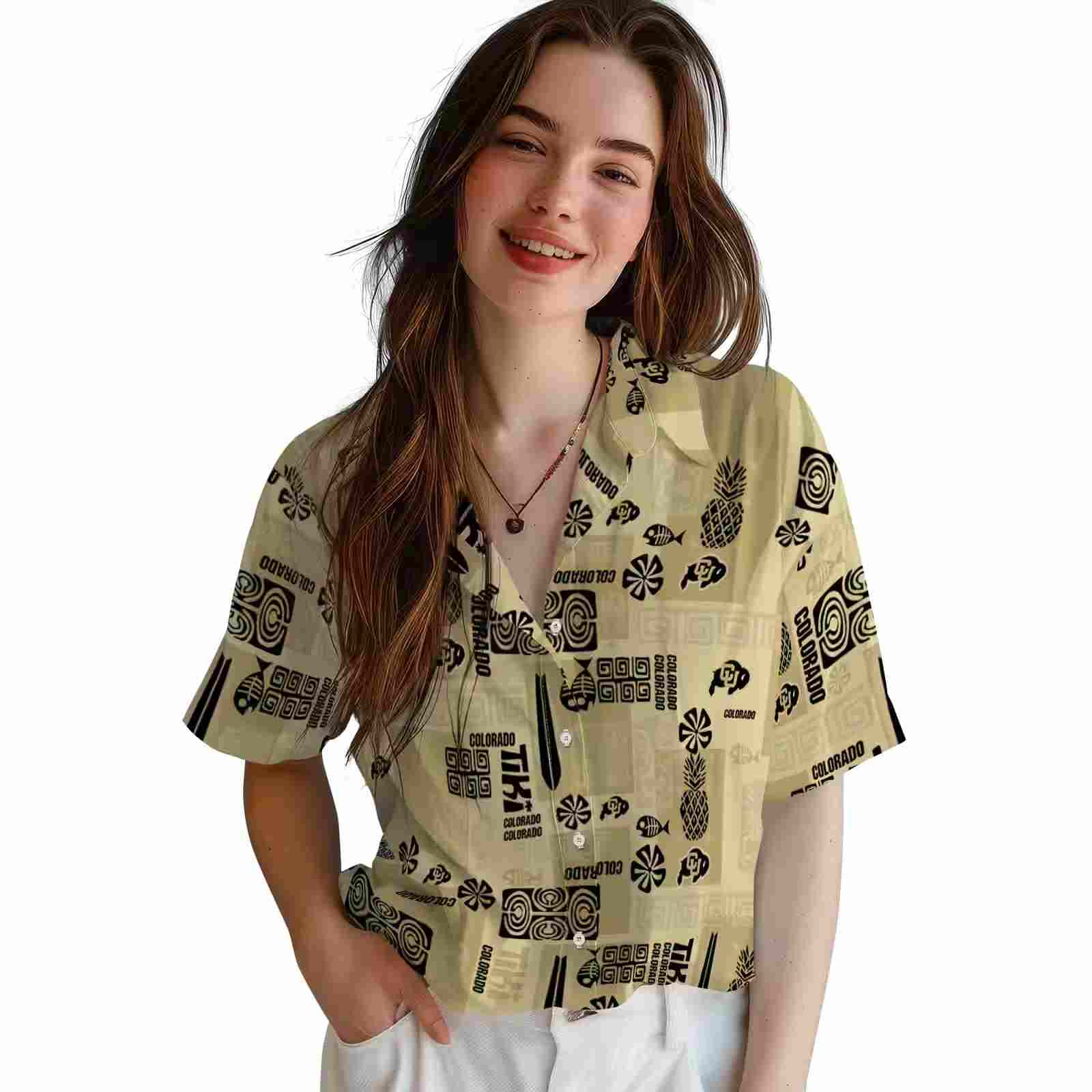 colorado buffaloes tribal symbols gold hawaiian shirt latest model