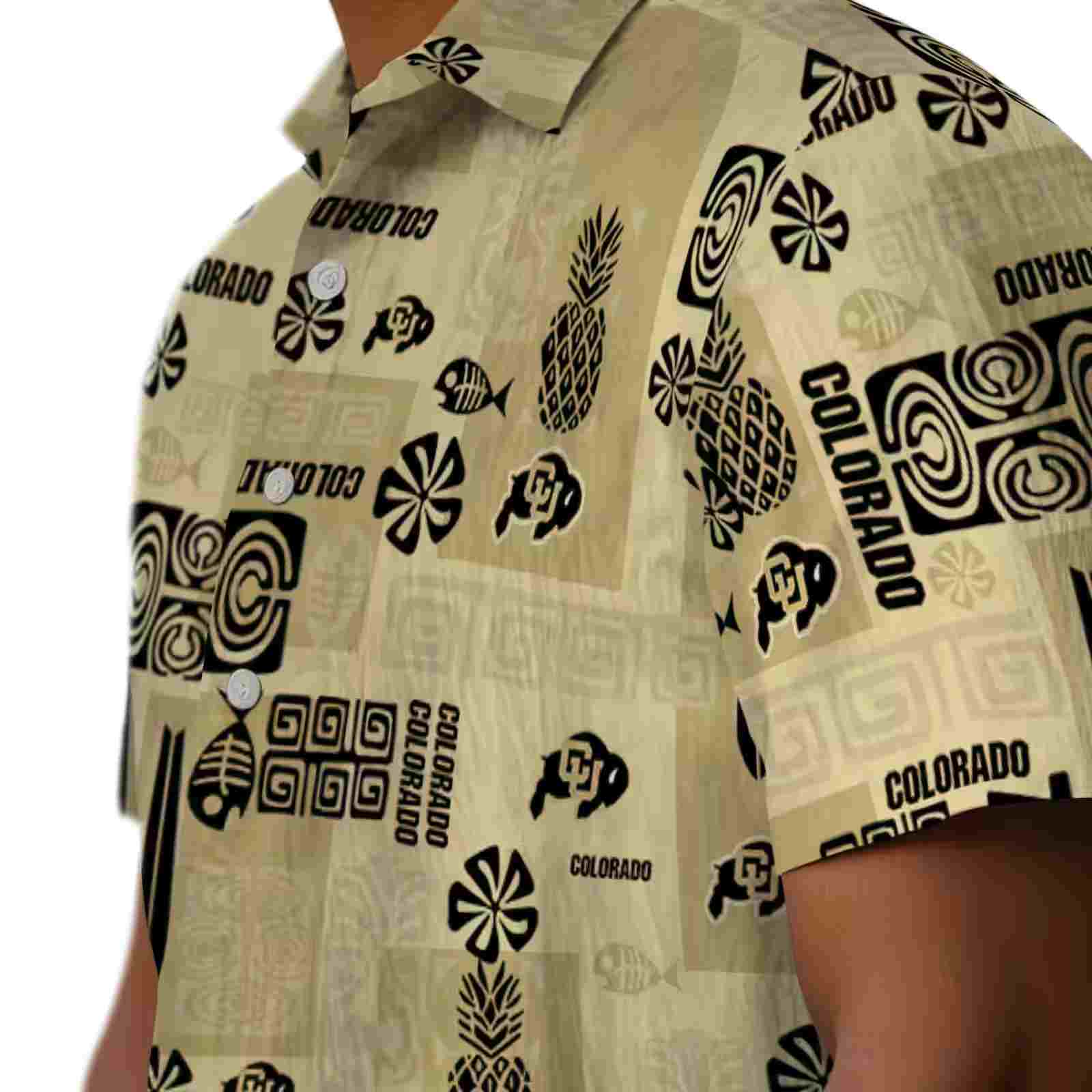 colorado buffaloes tribal symbols gold hawaiian shirt trendy