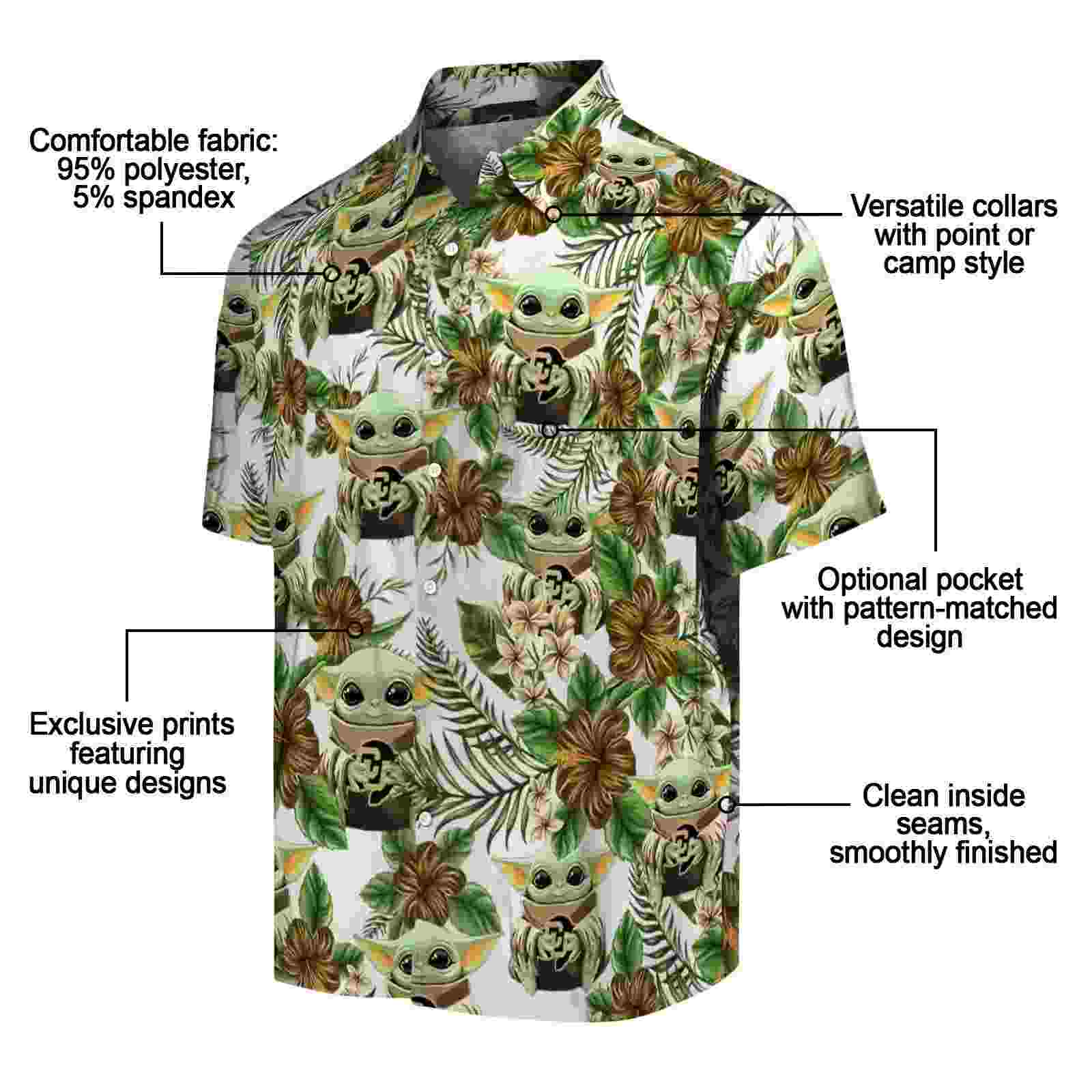 colorado buffaloes tropical yoda green hawaiian shirt new arrival