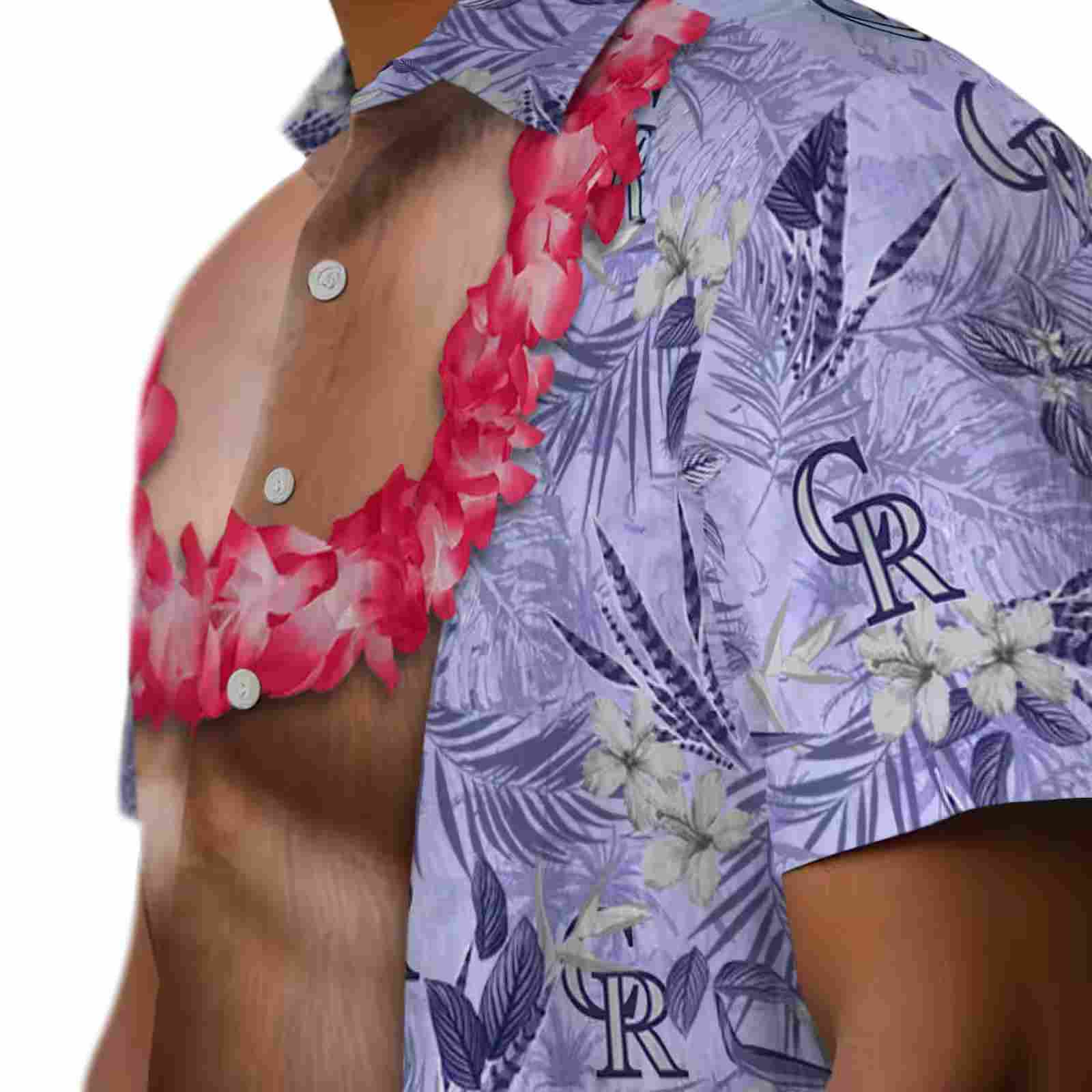 colorado rockies chest illusion blue hawaiian shirt trendy