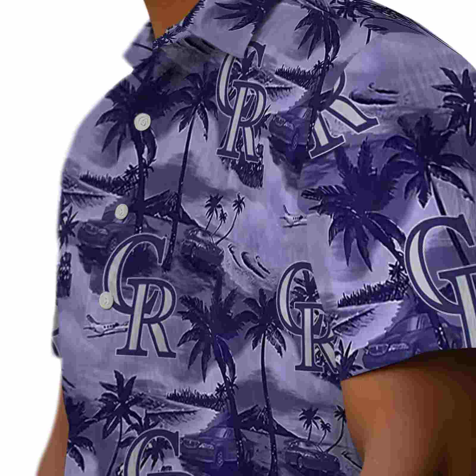 colorado rockies coastal palms blue hawaiian shirt trendy