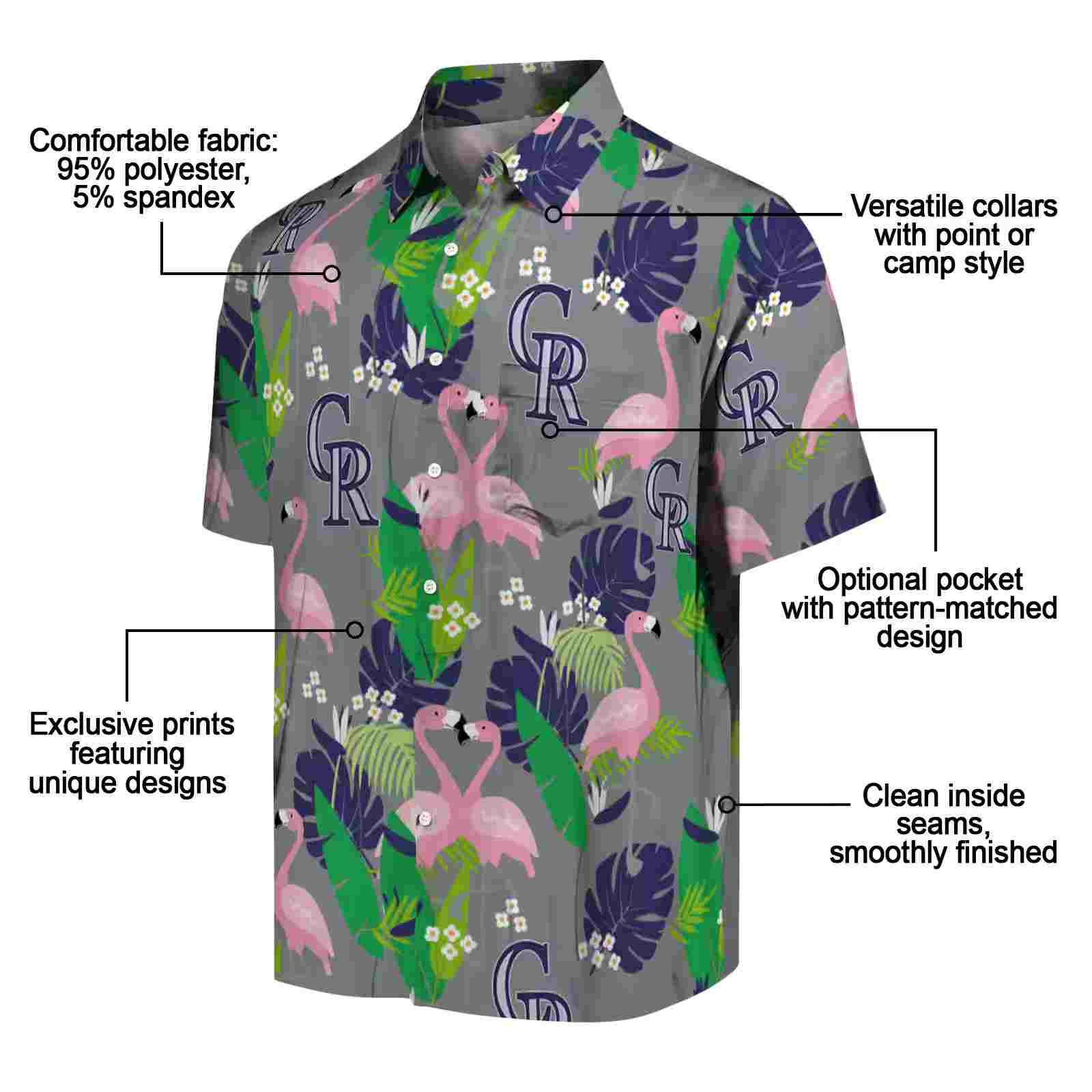 colorado rockies flamingo foliage blue green hawaiian shirt new arrival