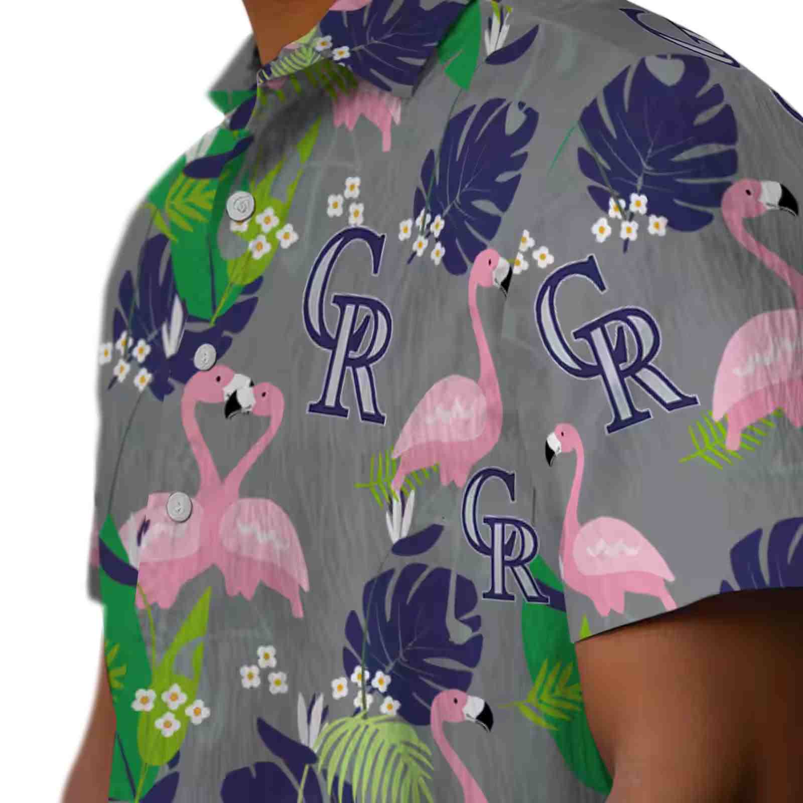 colorado rockies flamingo foliage blue green hawaiian shirt trendy