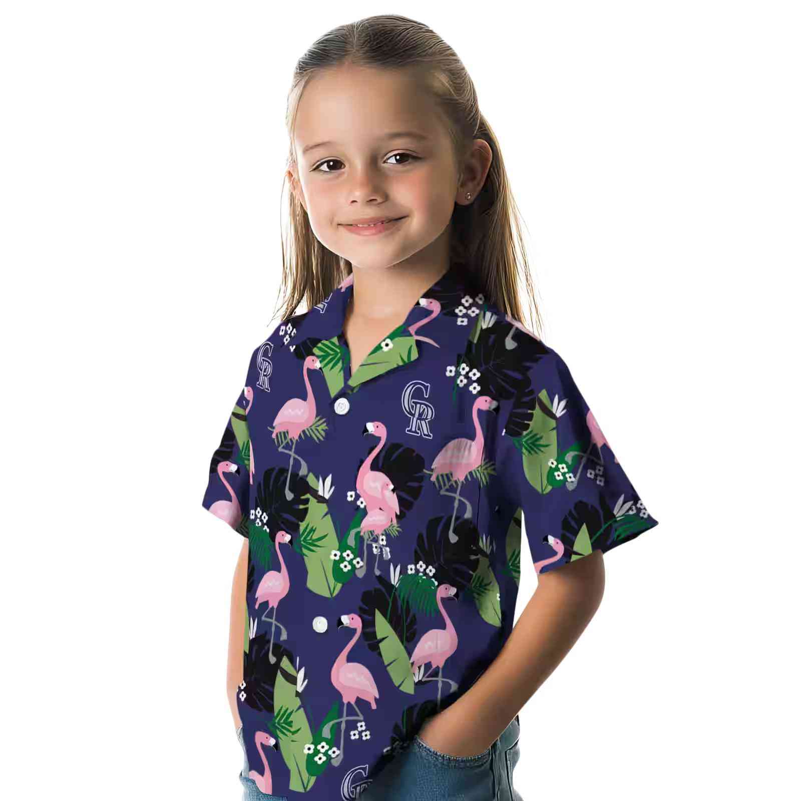 colorado rockies flamingo leaf motif blue hawaiian shirt premium grade