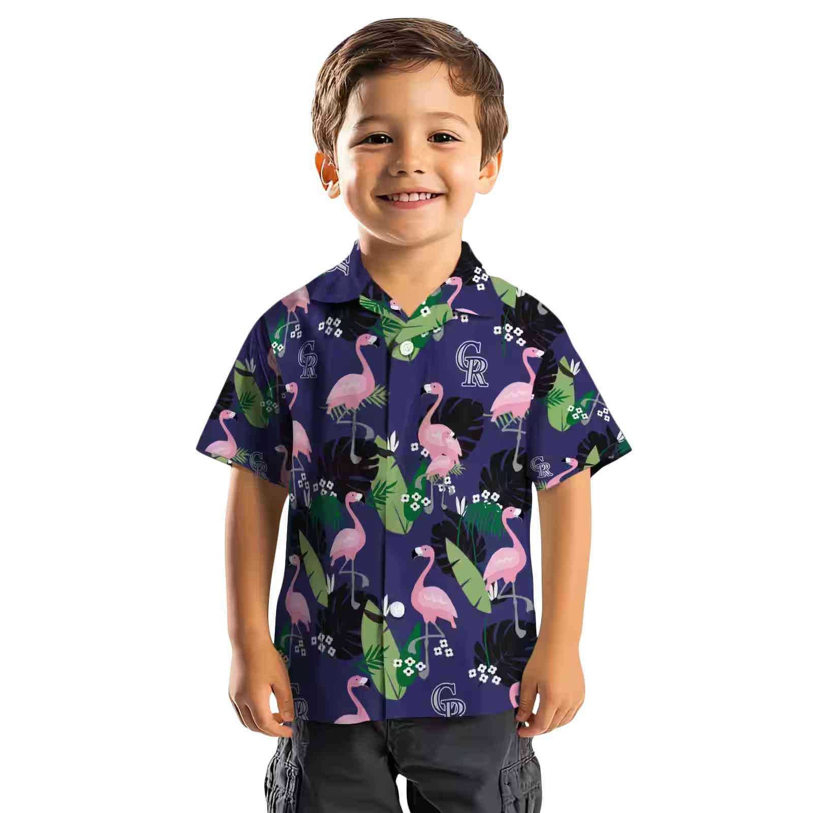 colorado rockies flamingo leaf motif blue hawaiian shirt top rated