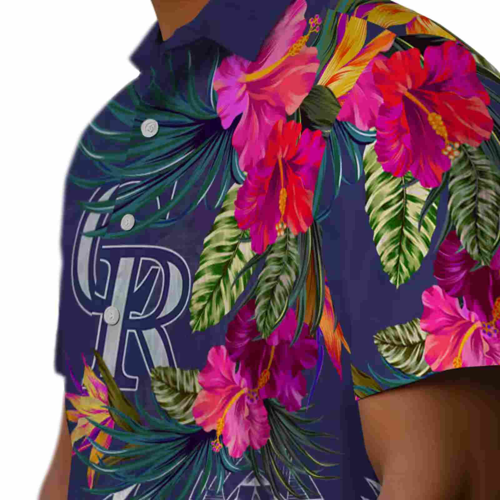 colorado rockies floral polynesian blue hawaiian shirt trendy