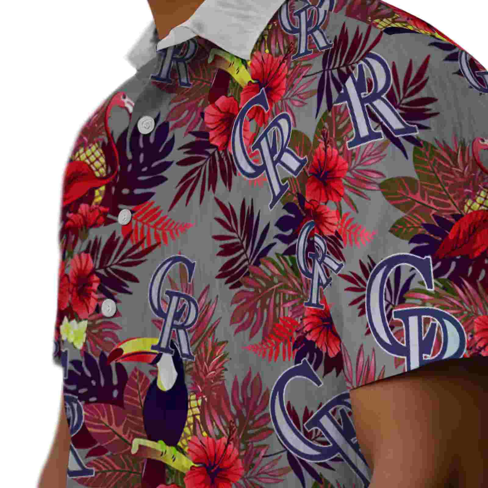 colorado rockies floral toucan blue red hawaiian shirt trendy