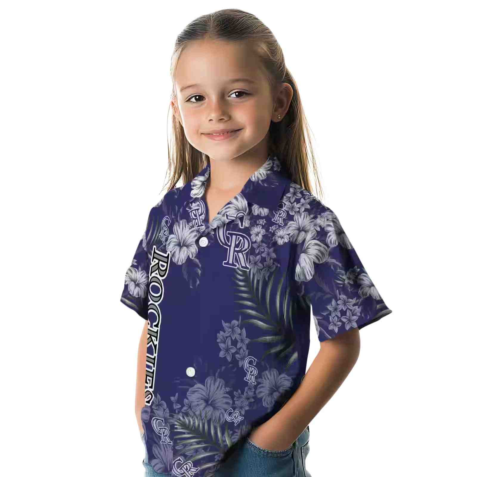 colorado rockies hibiscus print blue hawaiian shirt premium grade