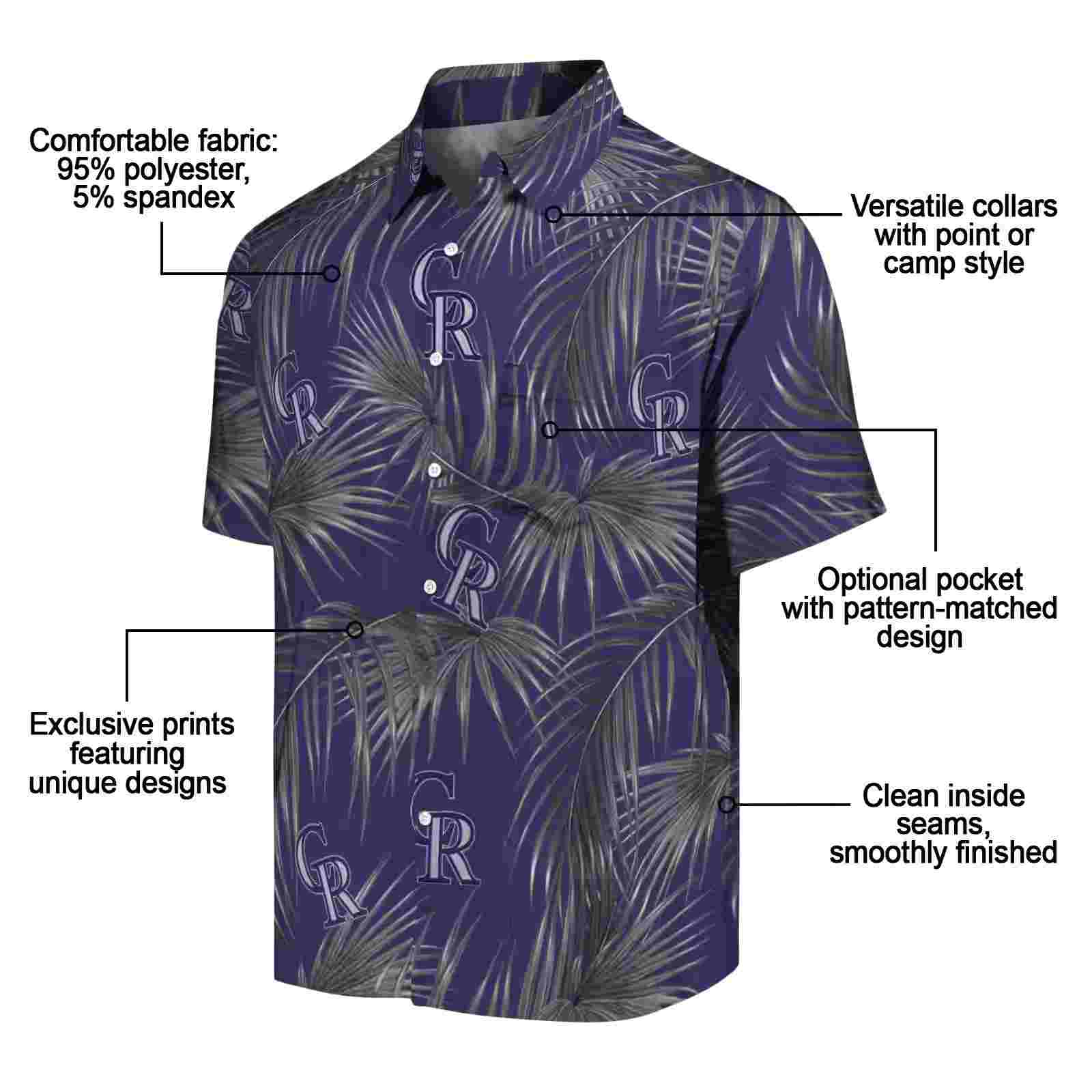 colorado rockies leafy palms blue hawaiian shirt new arrival