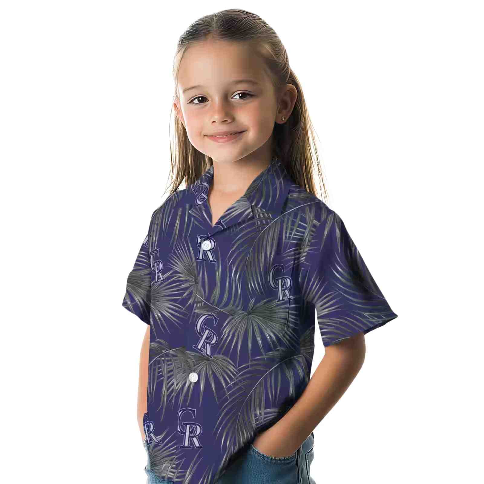 colorado rockies leafy palms blue hawaiian shirt premium grade