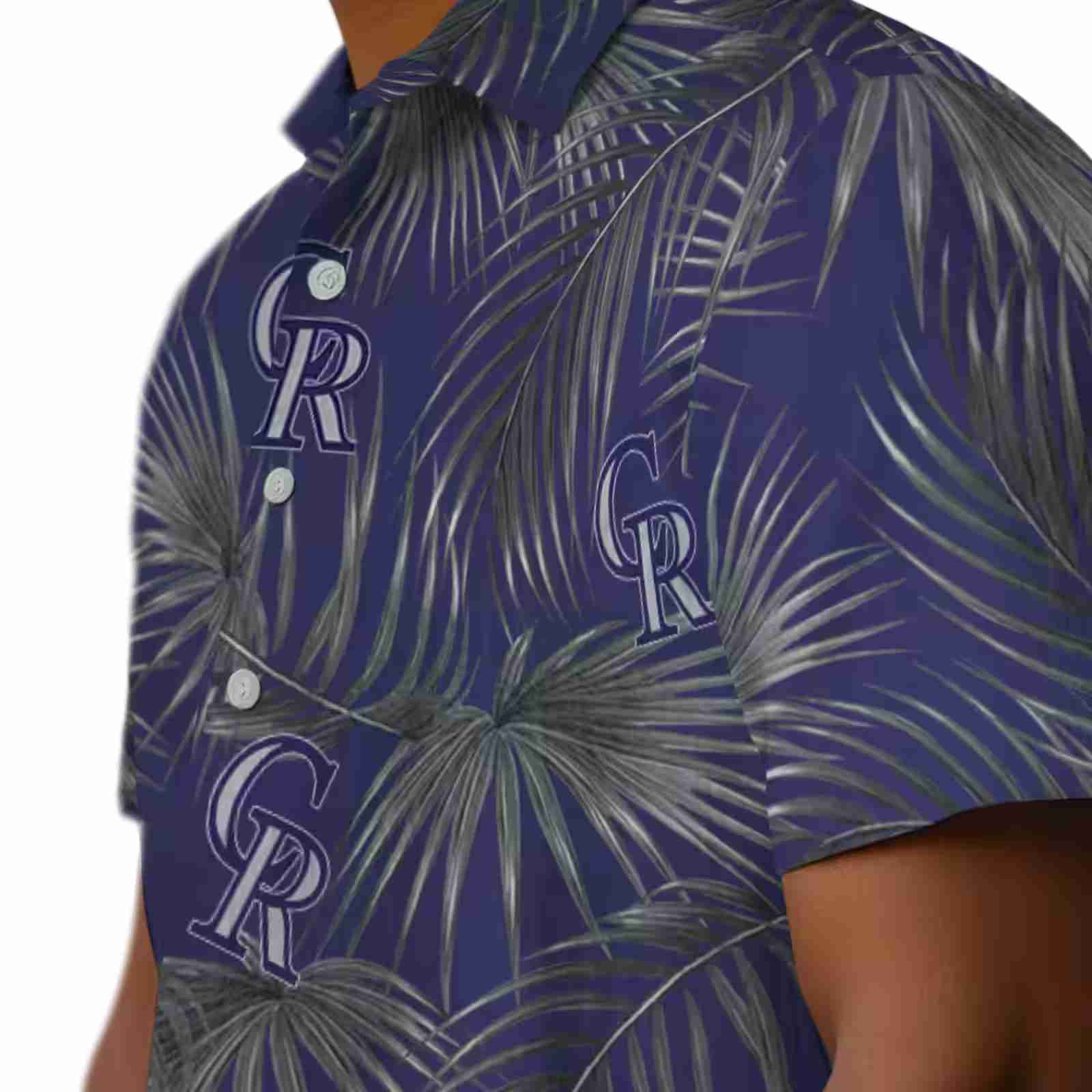 colorado rockies leafy palms blue hawaiian shirt trendy