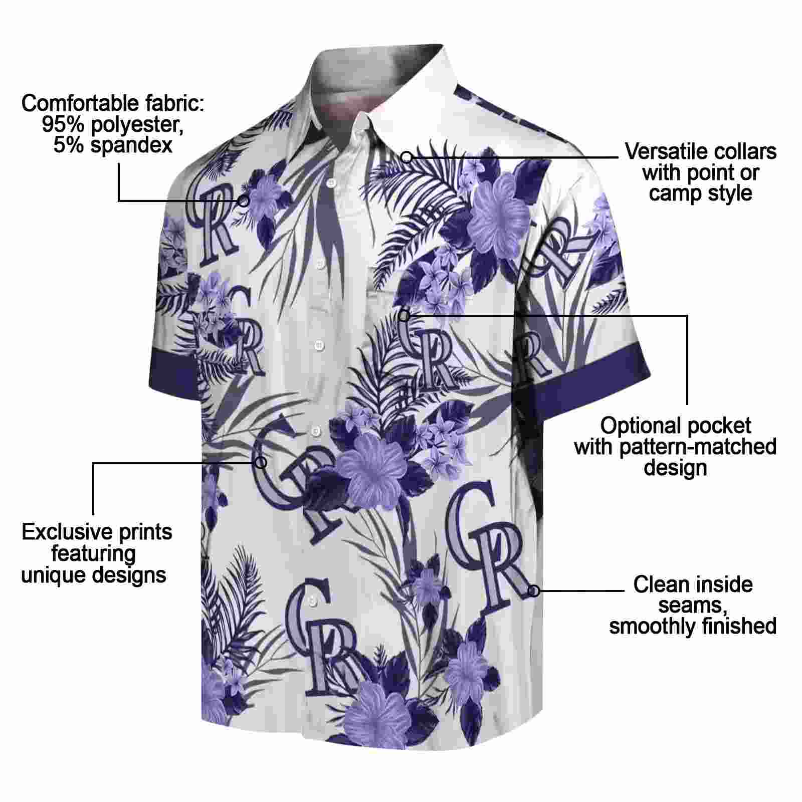 colorado rockies patriotic hibiscus design blue white hawaiian shirt new arrival