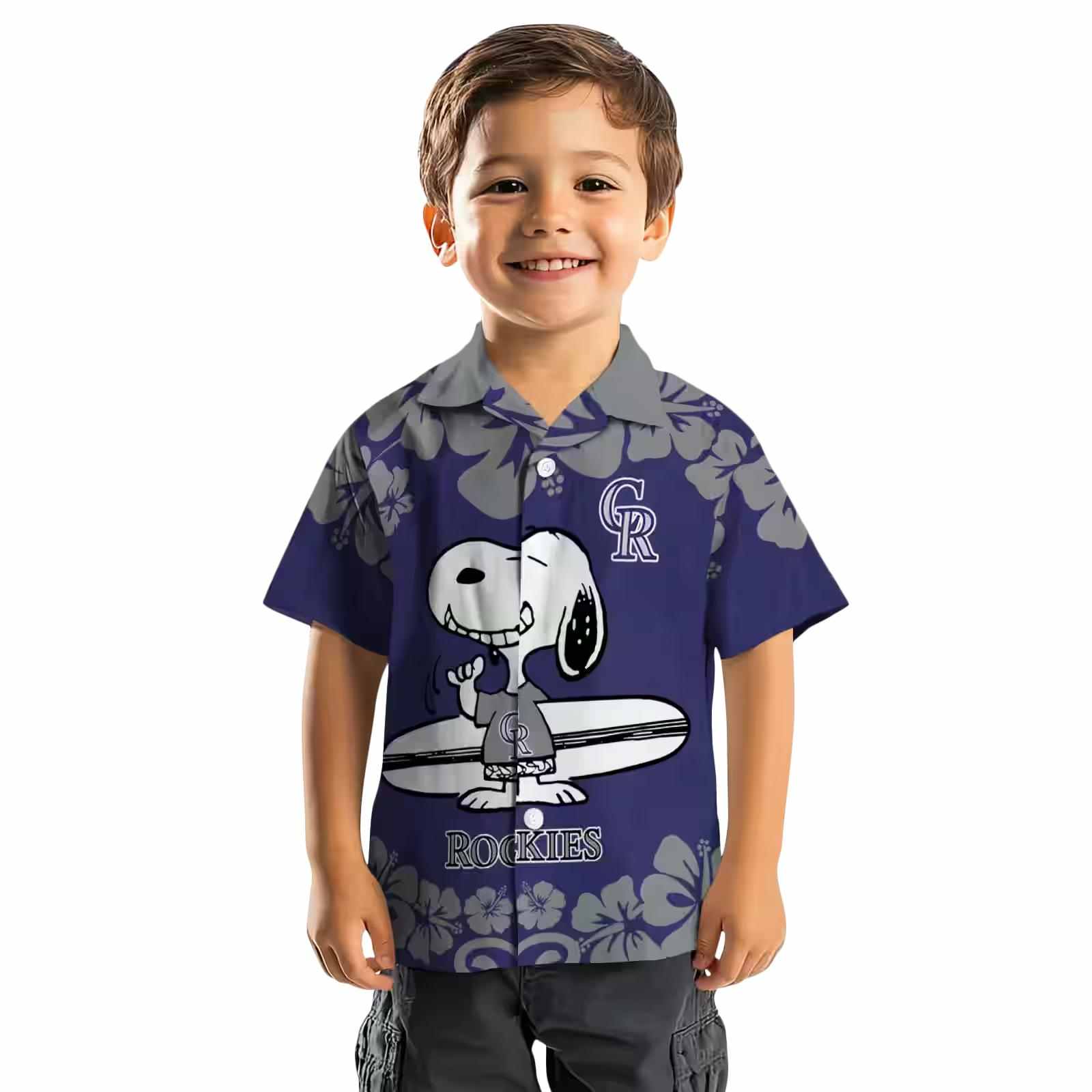 colorado rockies snoopy surf blue white hawaiian shirt top rated