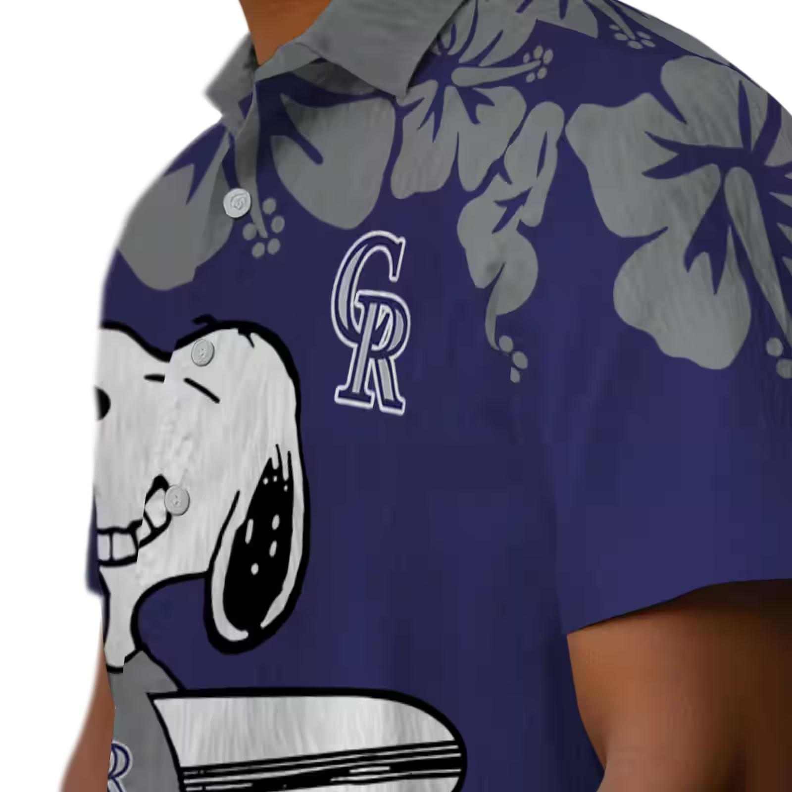 colorado rockies snoopy surf blue white hawaiian shirt trendy