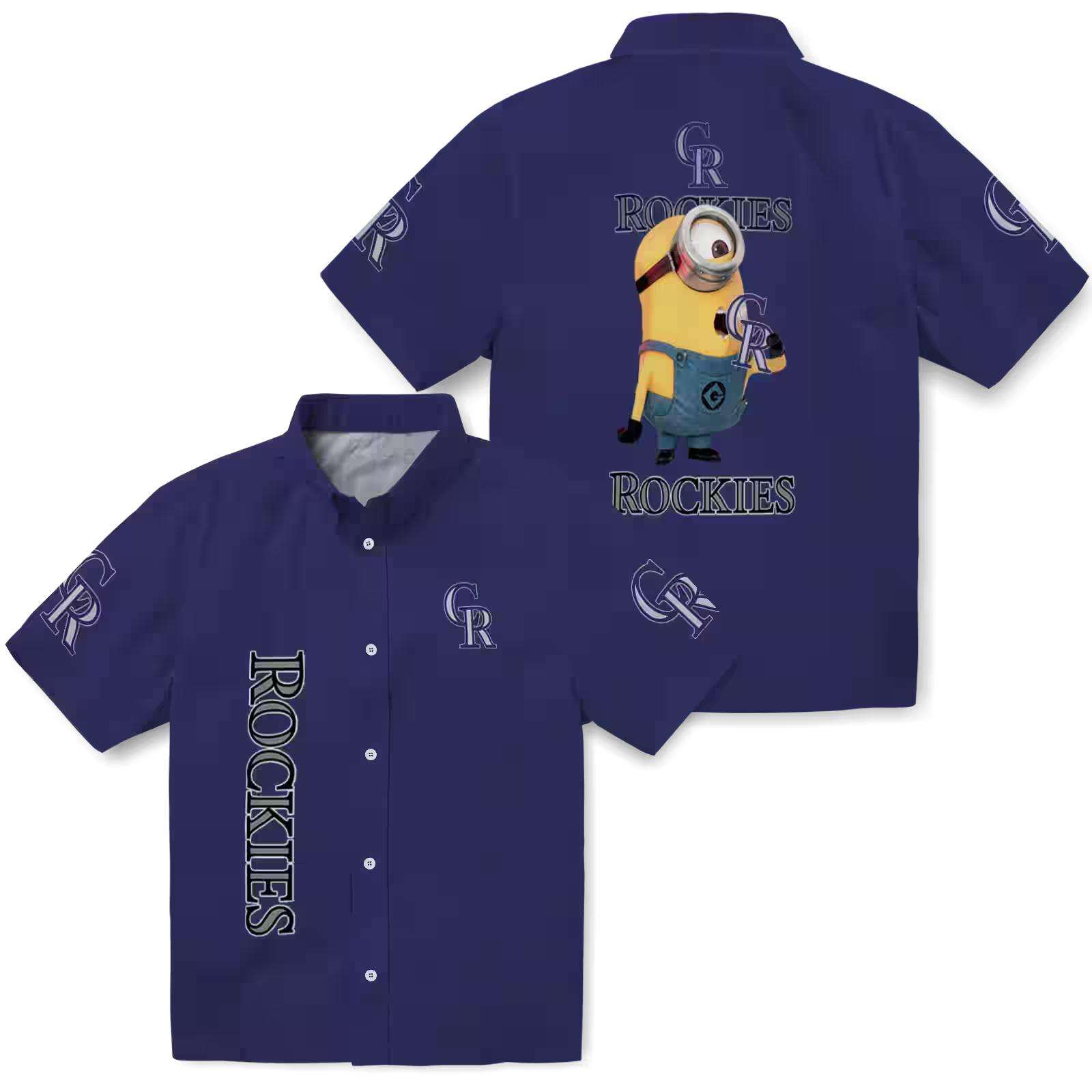 colorado rockies stuart minion blue hawaiian shirt high quality