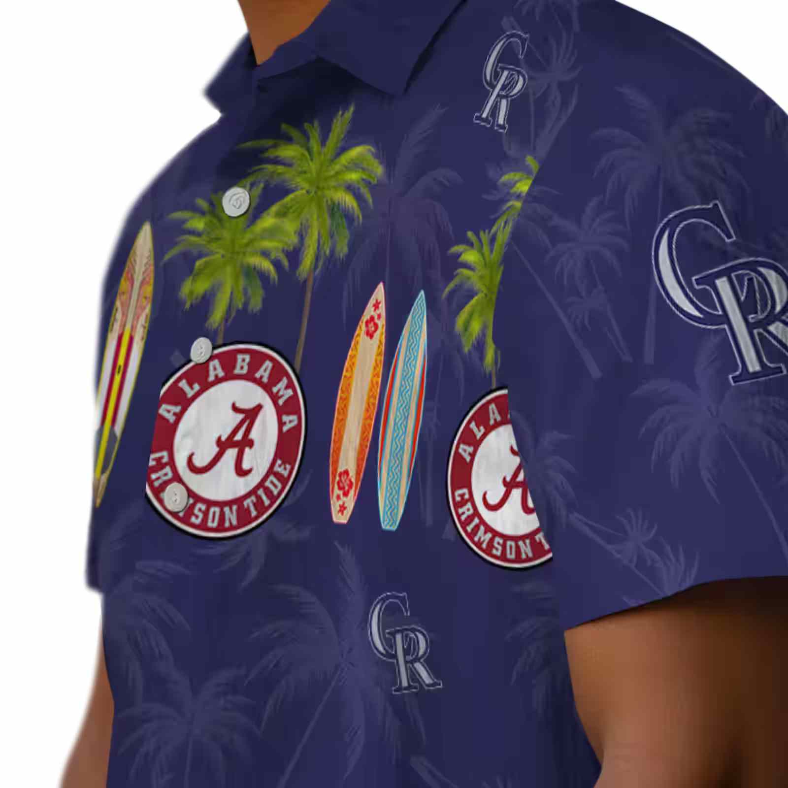 colorado rockies surfboard palm blue hawaiian shirt trendy