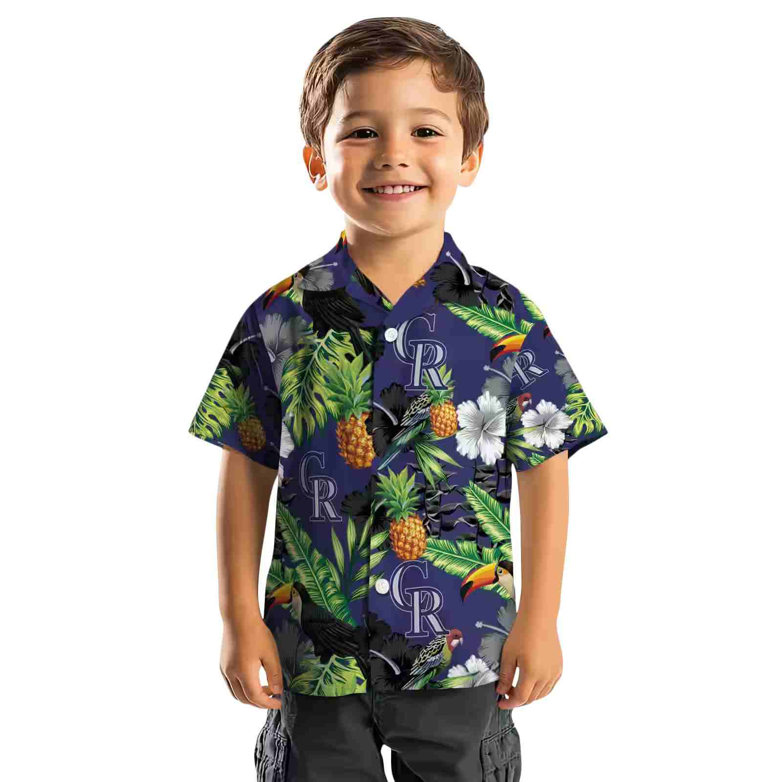 colorado rockies toucan hibiscus pineapple blue green hawaiian shirt top rated