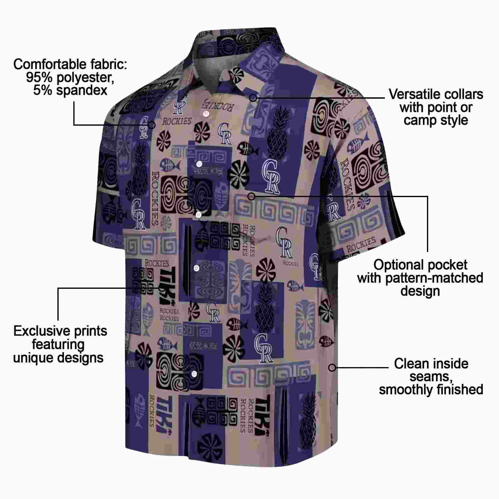 colorado rockies tribal symbols blue hawaiian shirt new arrival