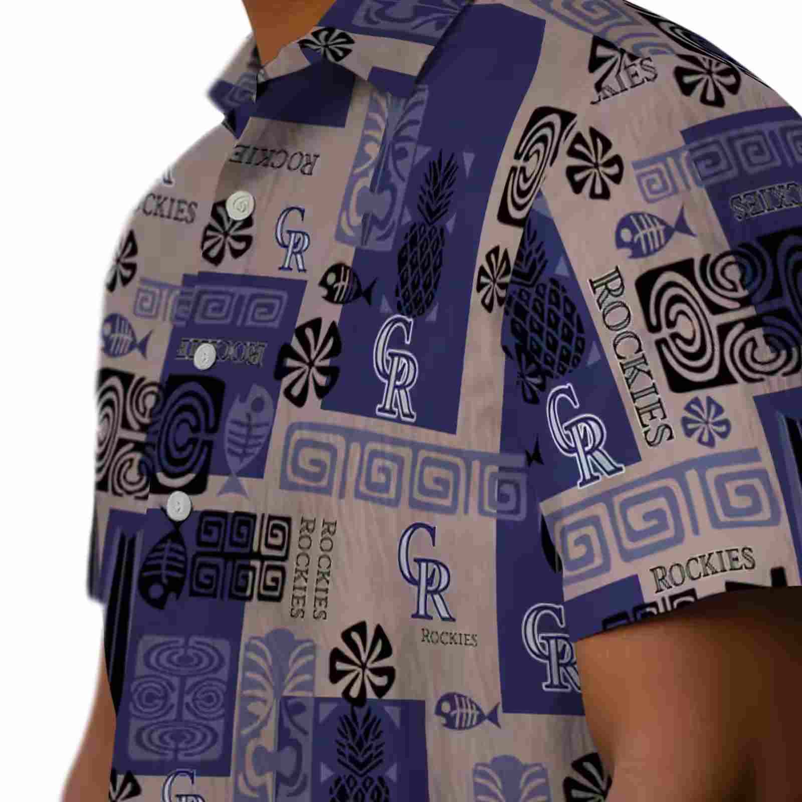 colorado rockies tribal symbols blue hawaiian shirt trendy