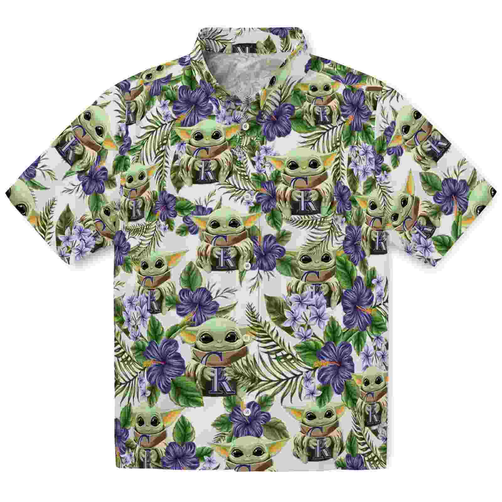 Colorado Rockies Tropical Yoda Green Hawaiian Shirt