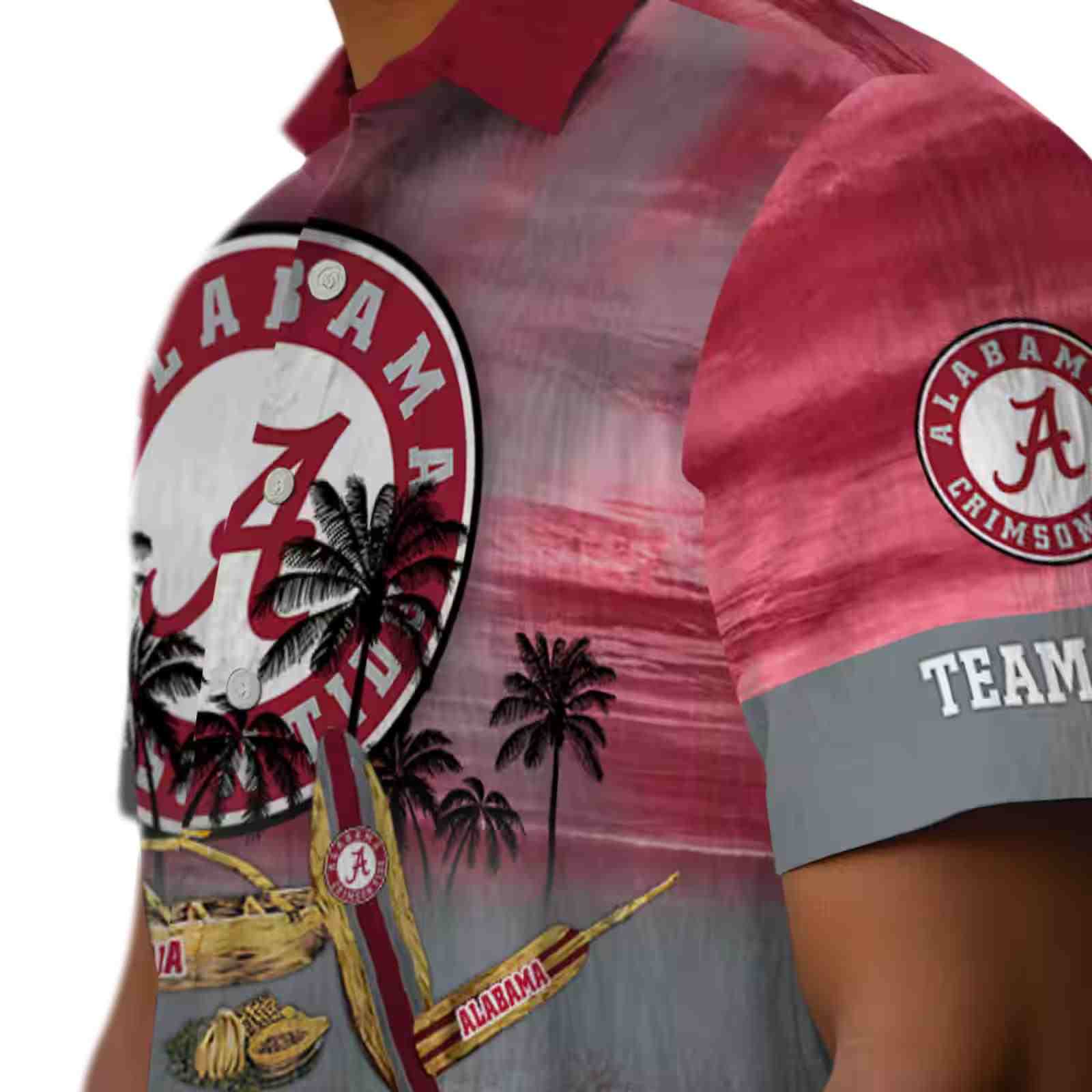 custom alabama crimson tide tropical canoe crimson hawaiian shirt trendy