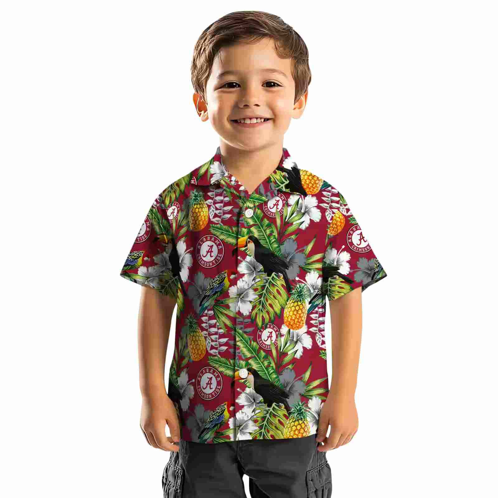 custom alabama crimson tide tropical toucan crimson green hawaiian shirt top rated