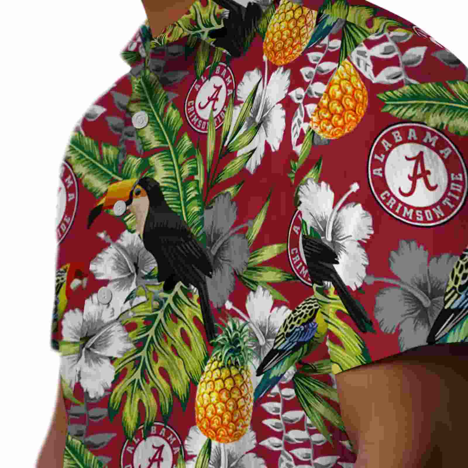 custom alabama crimson tide tropical toucan crimson green hawaiian shirt trendy