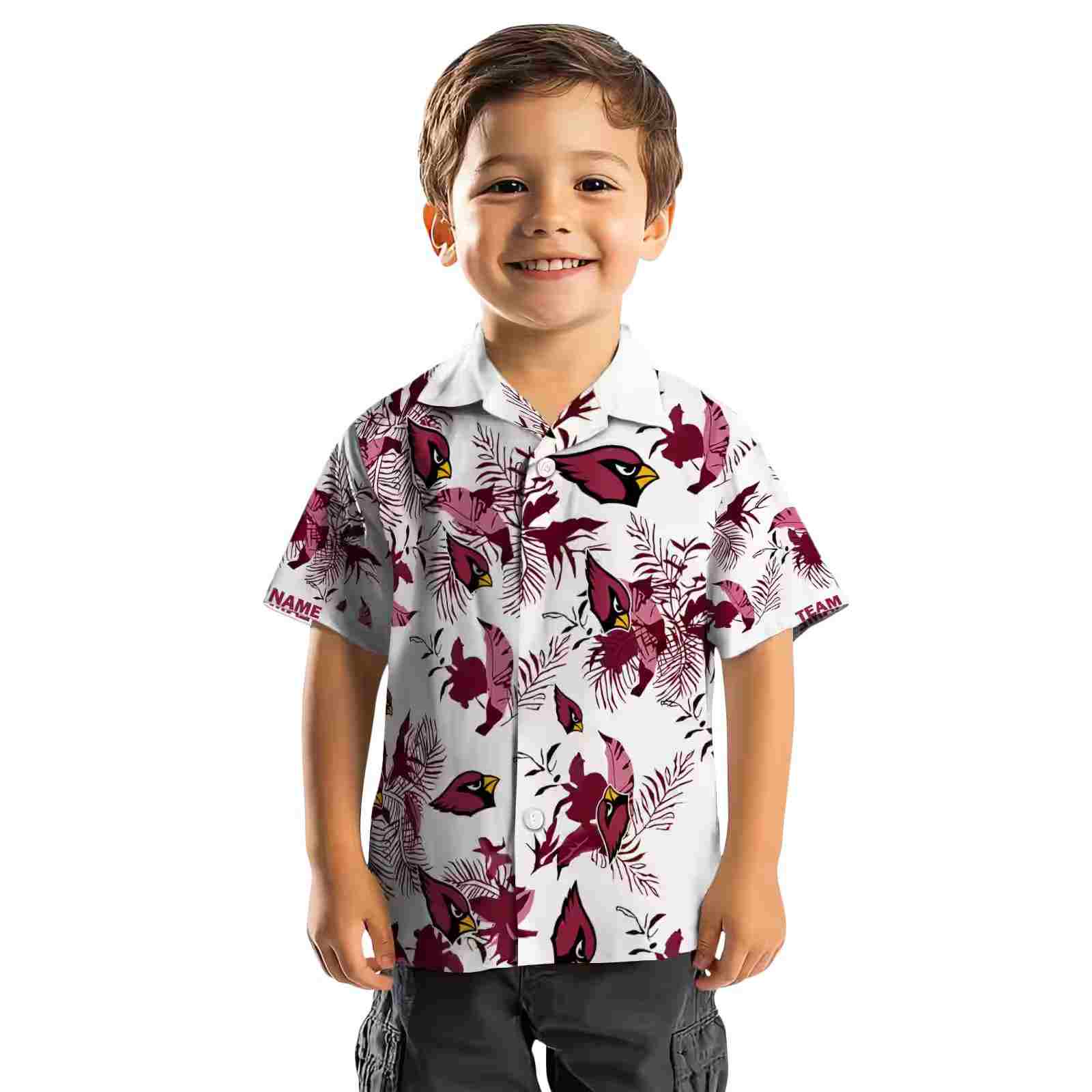 custom arizona cardinals botanical theme red white hawaiian shirt top rated