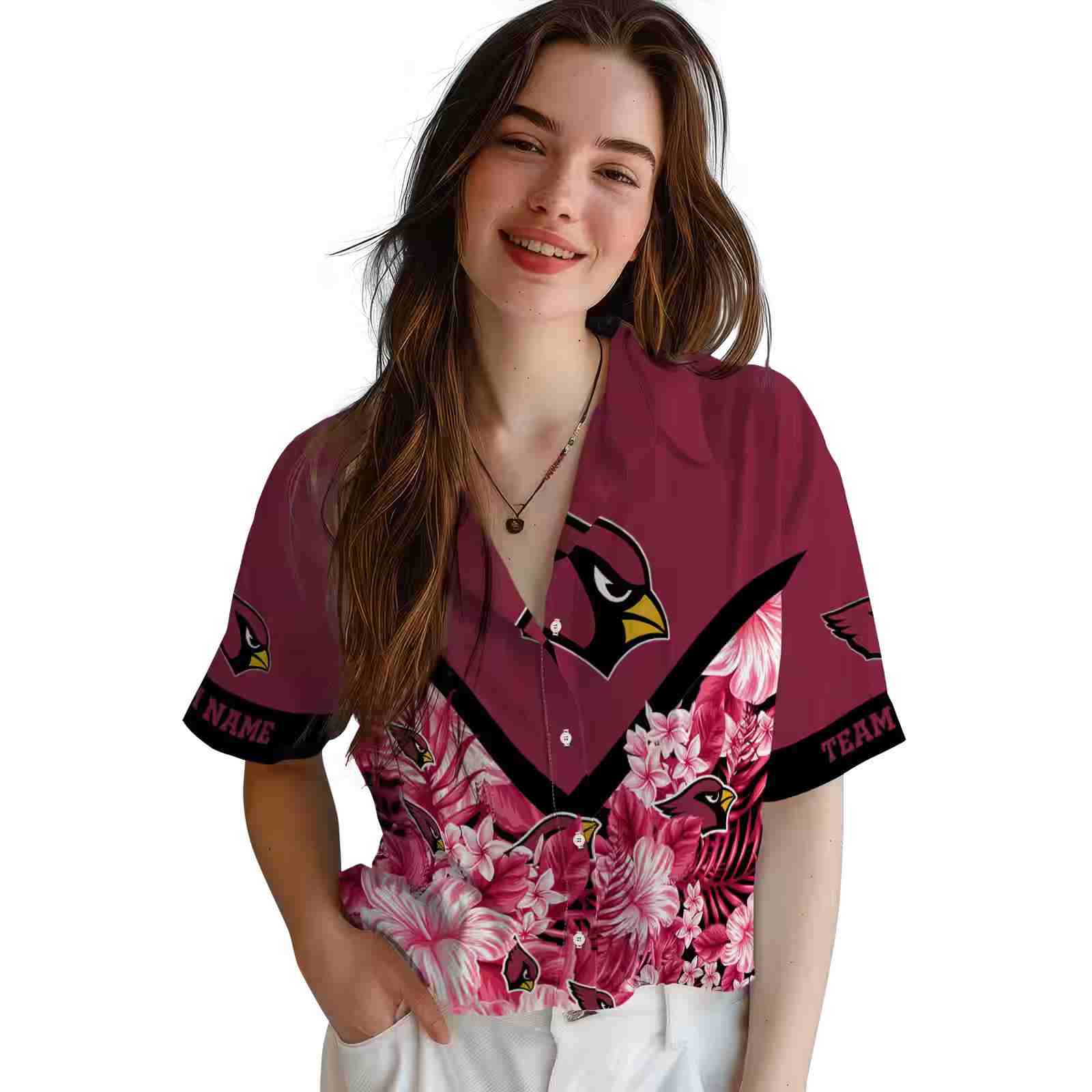 custom arizona cardinals floral chevron red hawaiian shirt latest model