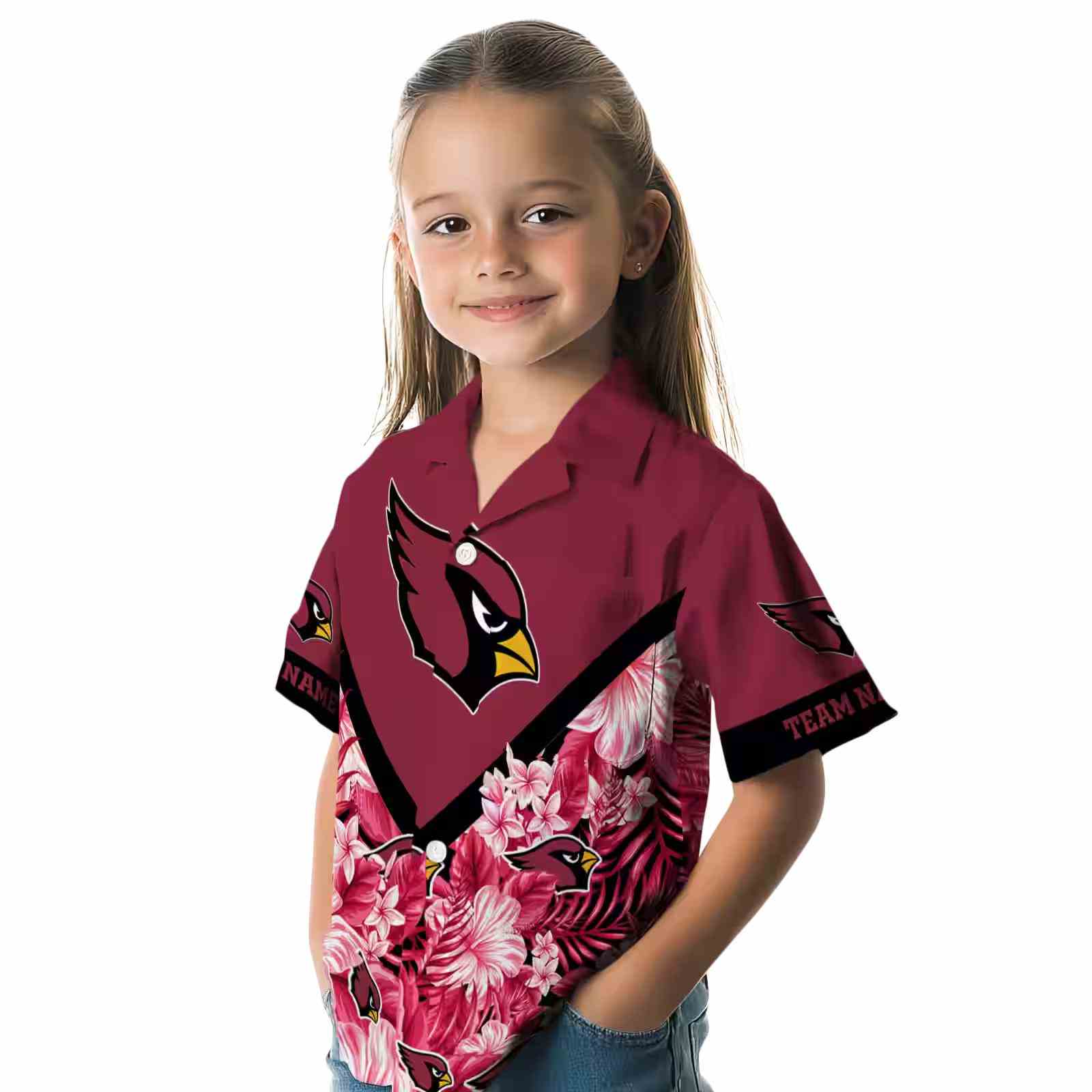 custom arizona cardinals floral chevron red hawaiian shirt premium grade