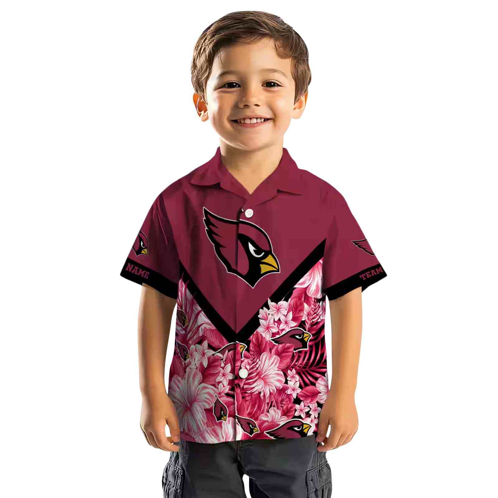 custom arizona cardinals floral chevron red hawaiian shirt top rated