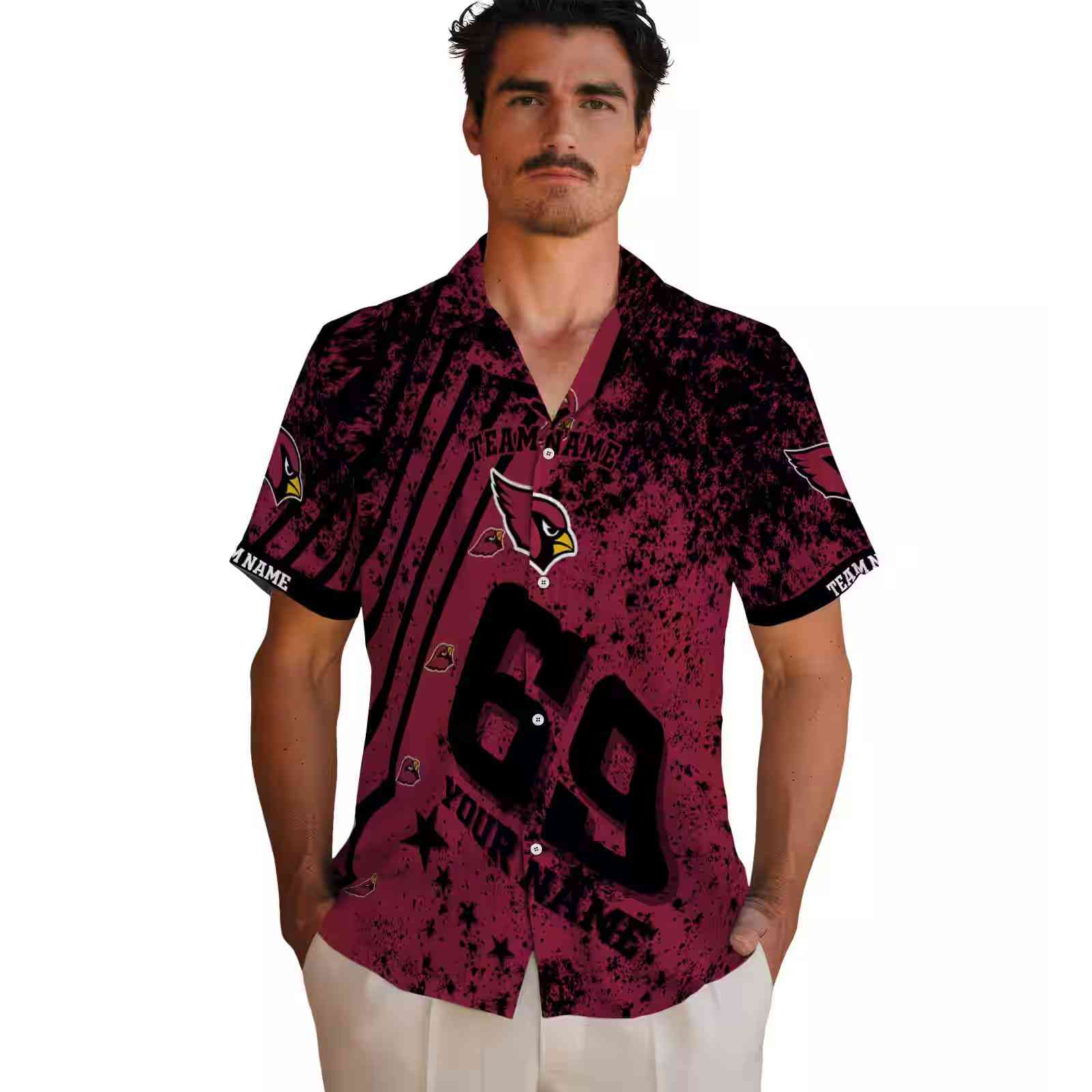 custom arizona cardinals star stripes red hawaiian shirt fashion forward