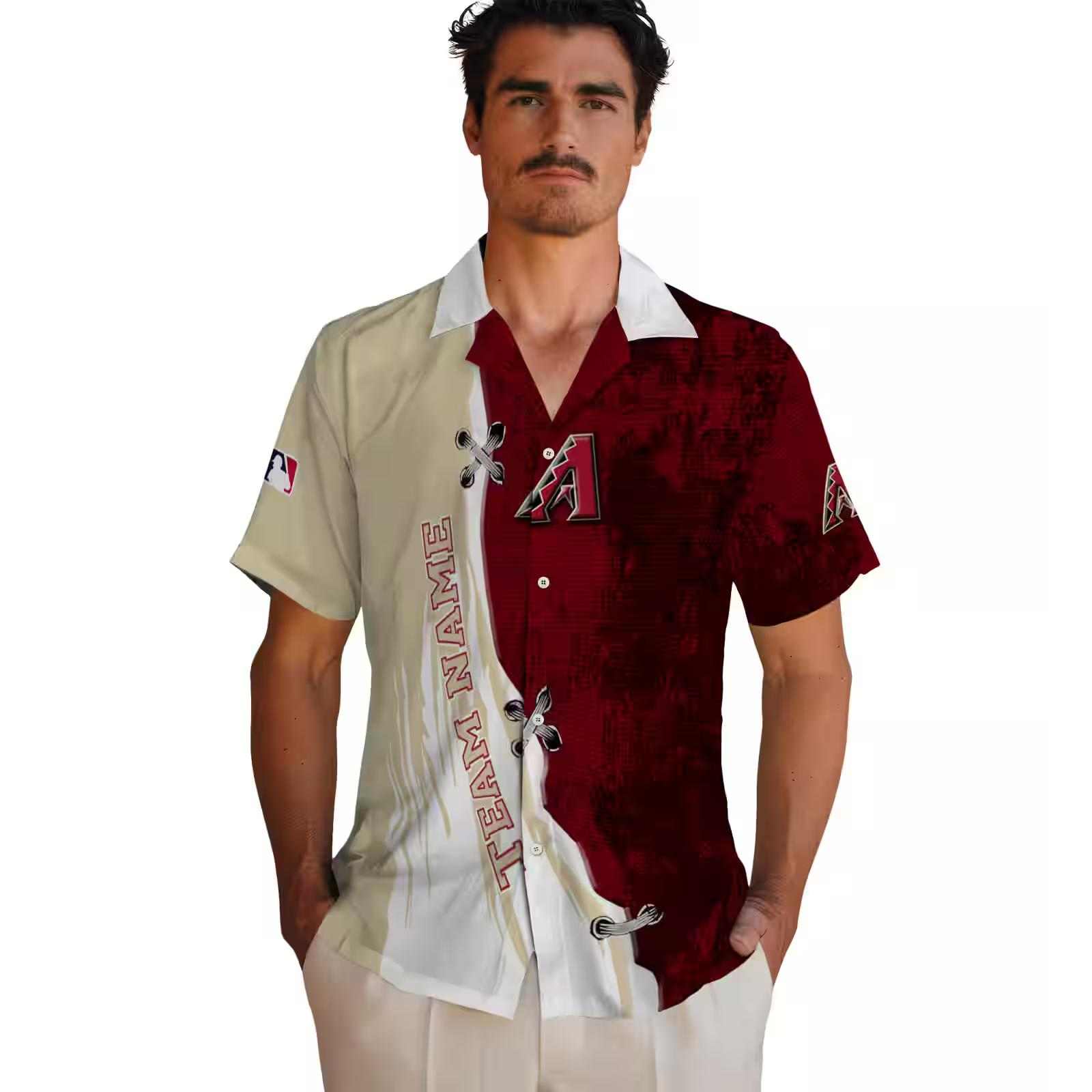 custom arizona diamondbacks edgy streaks red white hawaiian shirt fashion forward