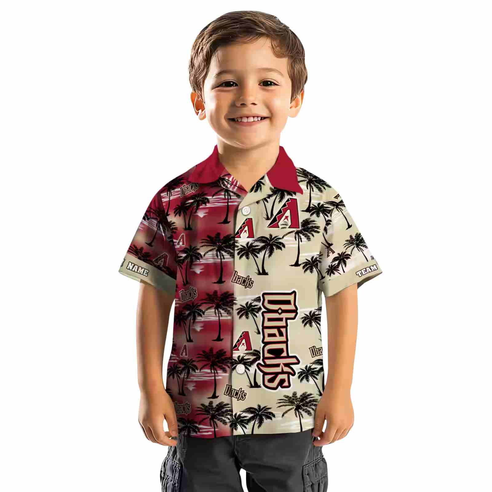 custom arizona diamondbacks palm silhouettes red hawaiian shirt top rated